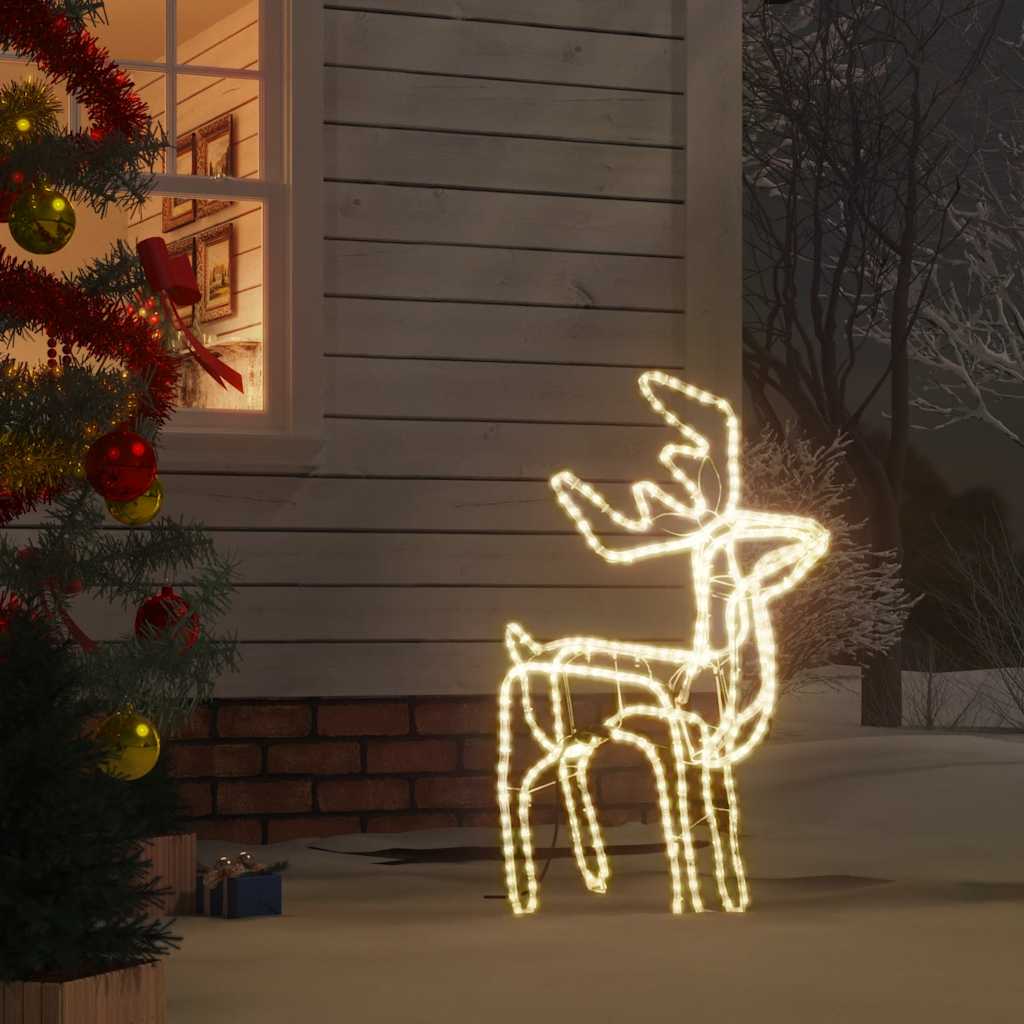 vidaXL Kerstfiguur rendier 2 st 76x42x87 cm warmwit