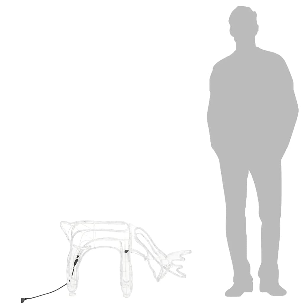 vidaXL Kerstfiguur rendier warmwit 73x31x45 cm