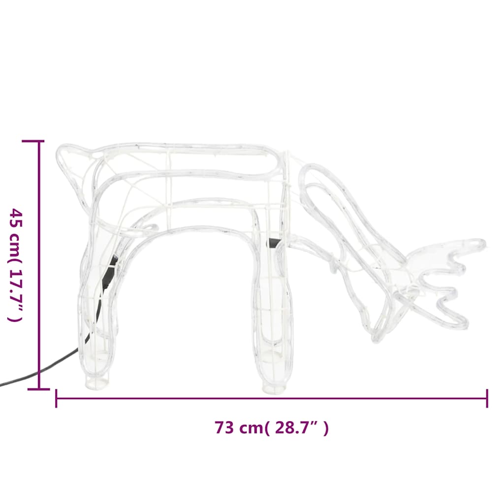 vidaXL Kerstfiguur rendier warmwit 73x31x45 cm