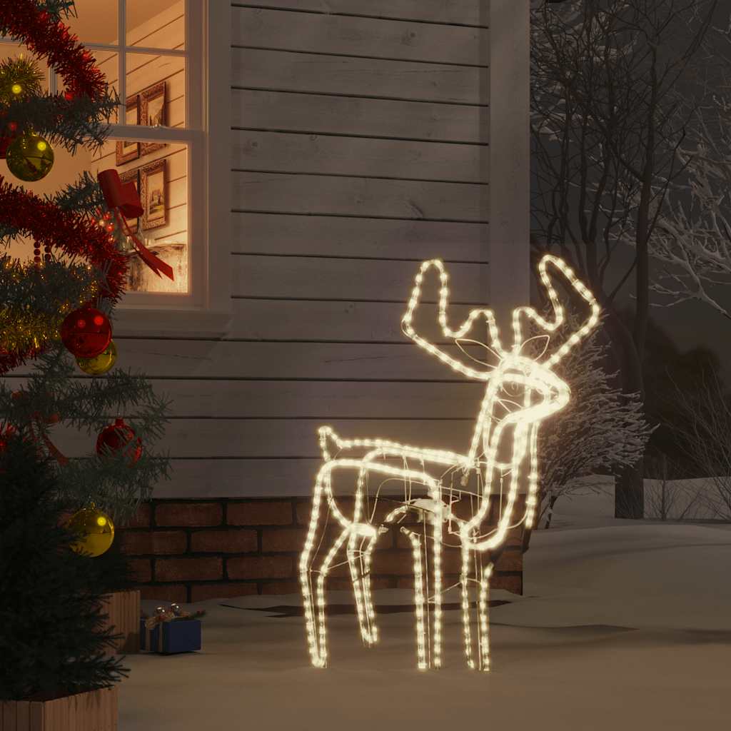 vidaXL Kerstfiguur rendier met bewegende kop 2 st warmwit