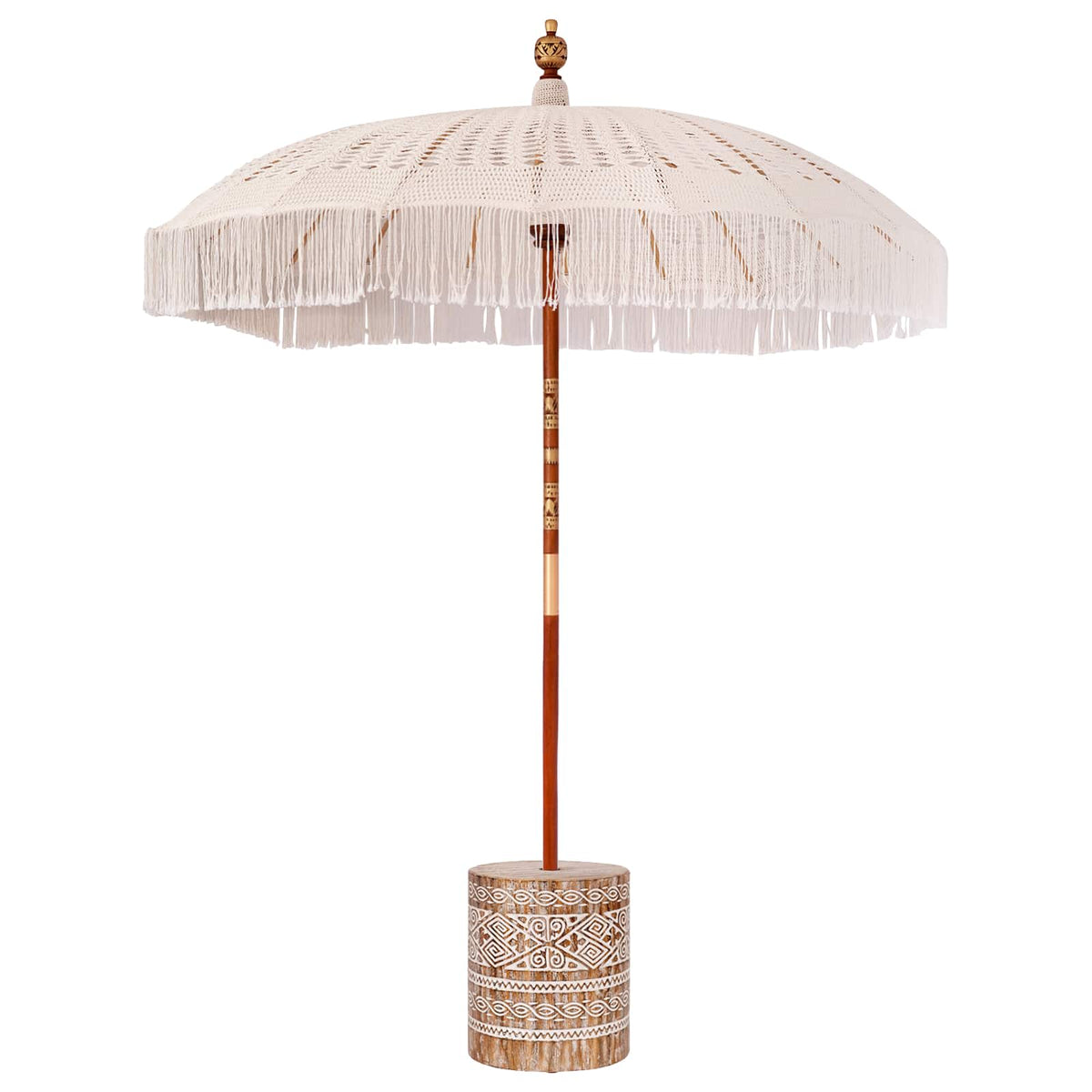 vidaXL Parasol Set 192 x 192 x 250 cm Massief Bamboehout en Katoen