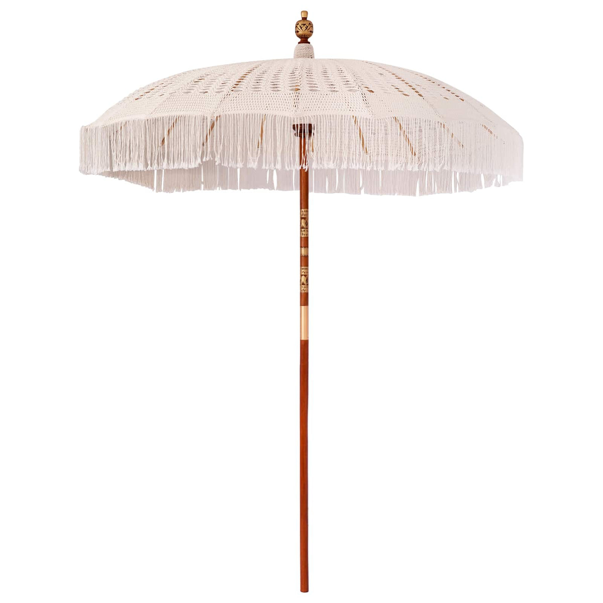 vidaXL Parasol Set 192 x 192 x 250 cm Massief Bamboehout en Katoen
