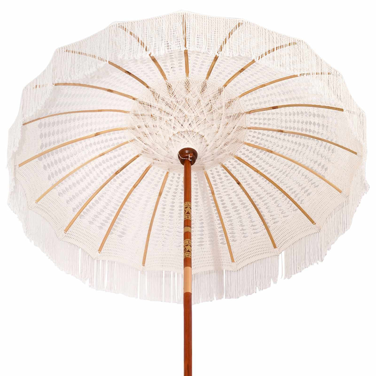 vidaXL Parasol Set 192 x 192 x 250 cm Massief Bamboehout en Katoen