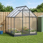 vidaXL Tuin Serre met de deur Antracietkleurig 183,5 x 183,5 x 207 cm