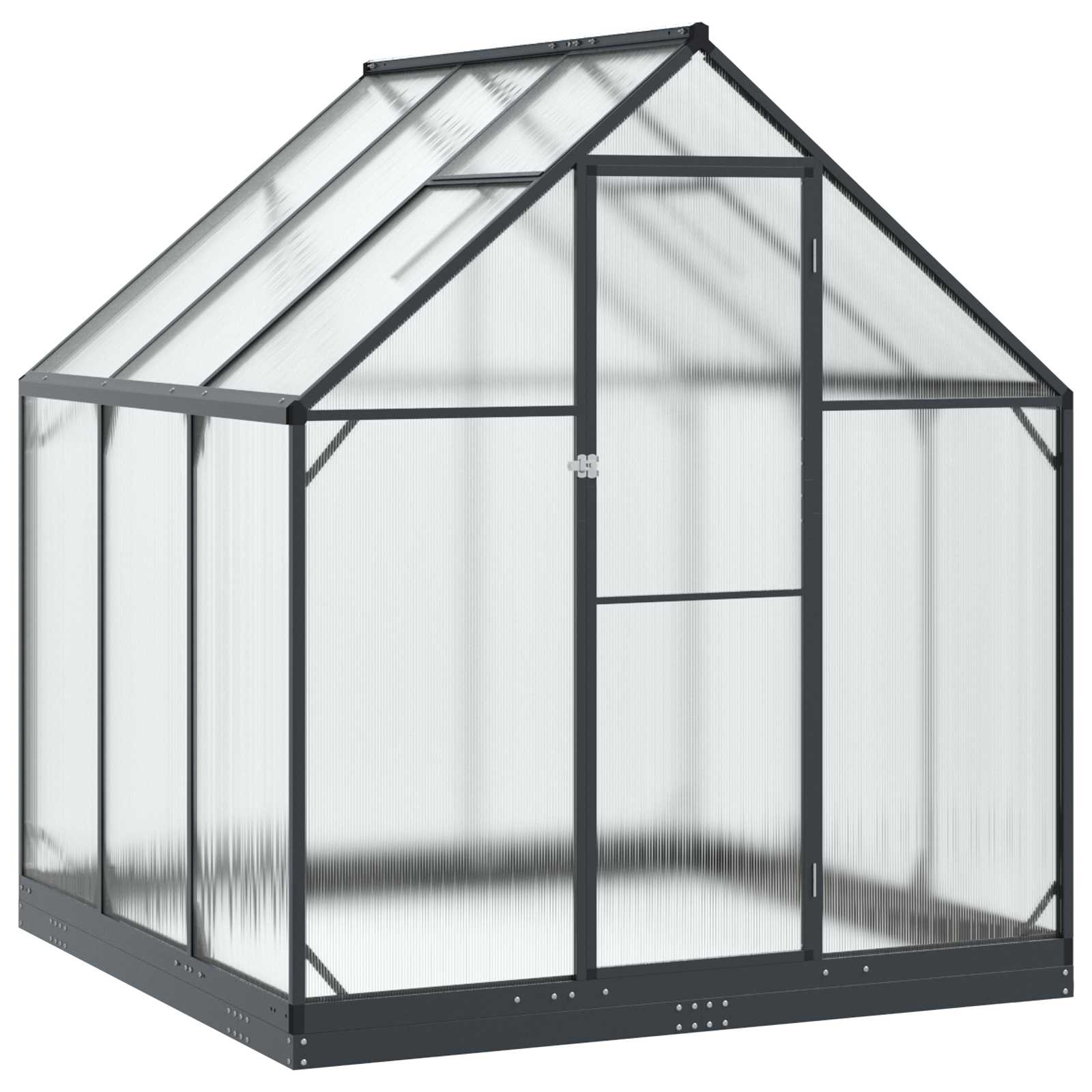 vidaXL Tuin Serre met de deur Antracietkleurig 183,5 x 183,5 x 207 cm
