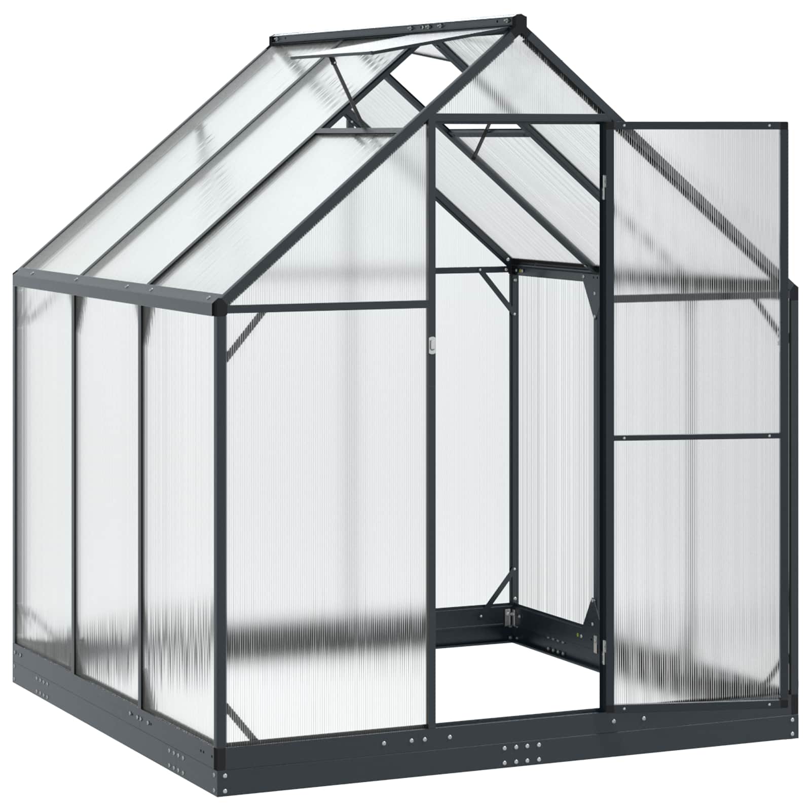 vidaXL Tuin Serre met de deur Antracietkleurig 183,5 x 183,5 x 207 cm