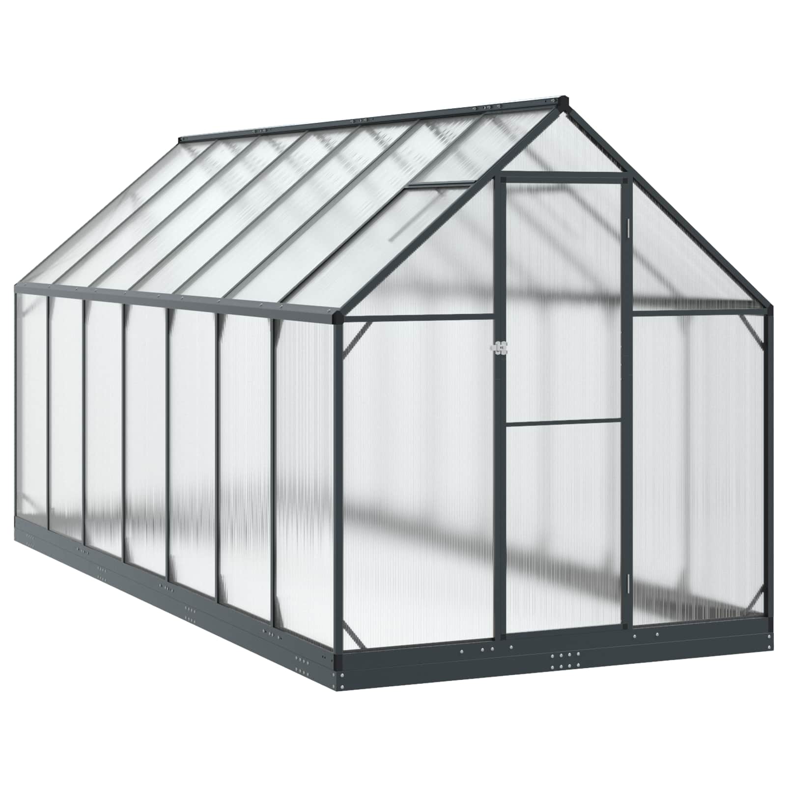 vidaXL Tuin Serre met de deur Antracietkleurig 183,5 x 183,5 x 207 cm