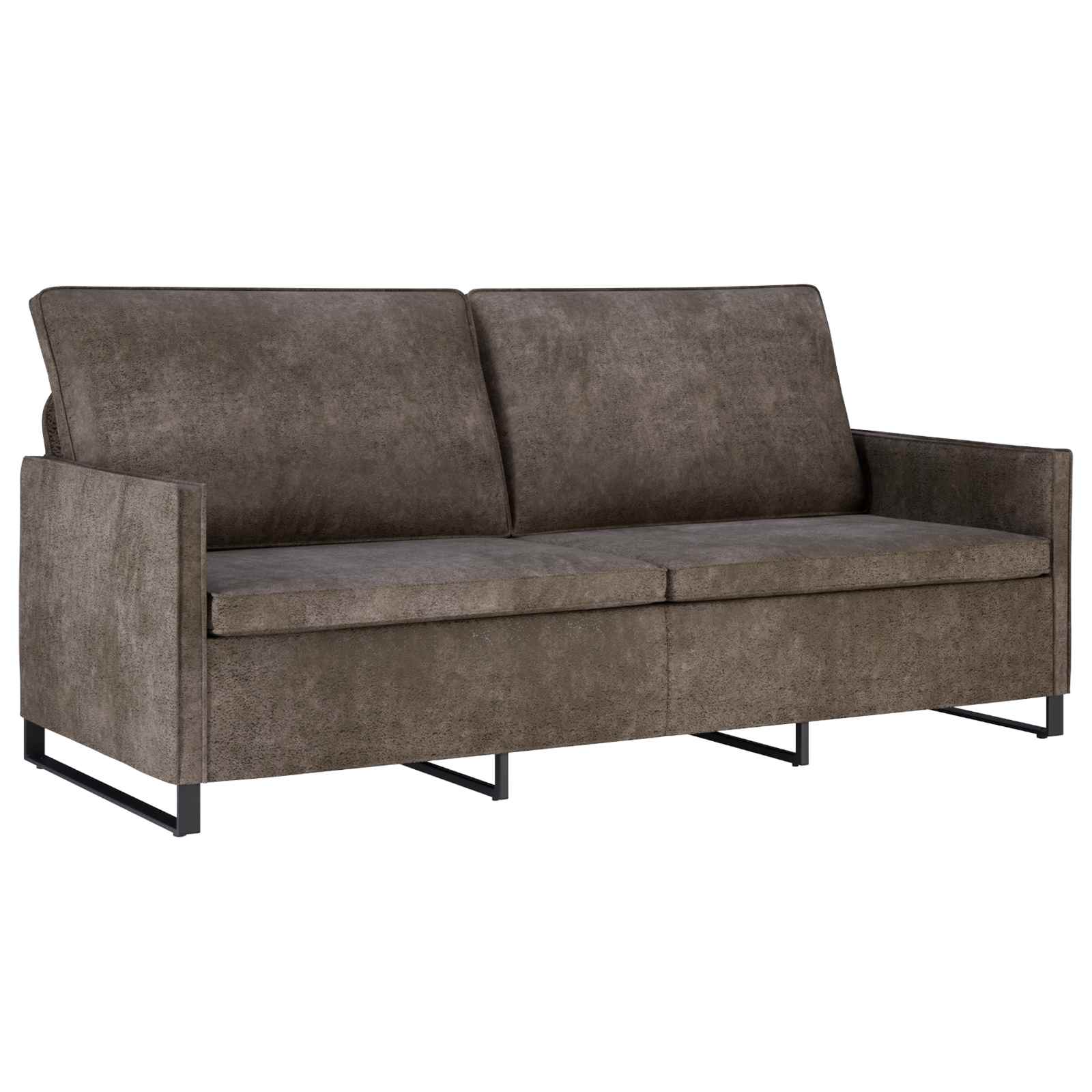 vidaXL Bankstel 2 pcs Donkergrijs Faux Suède Stof