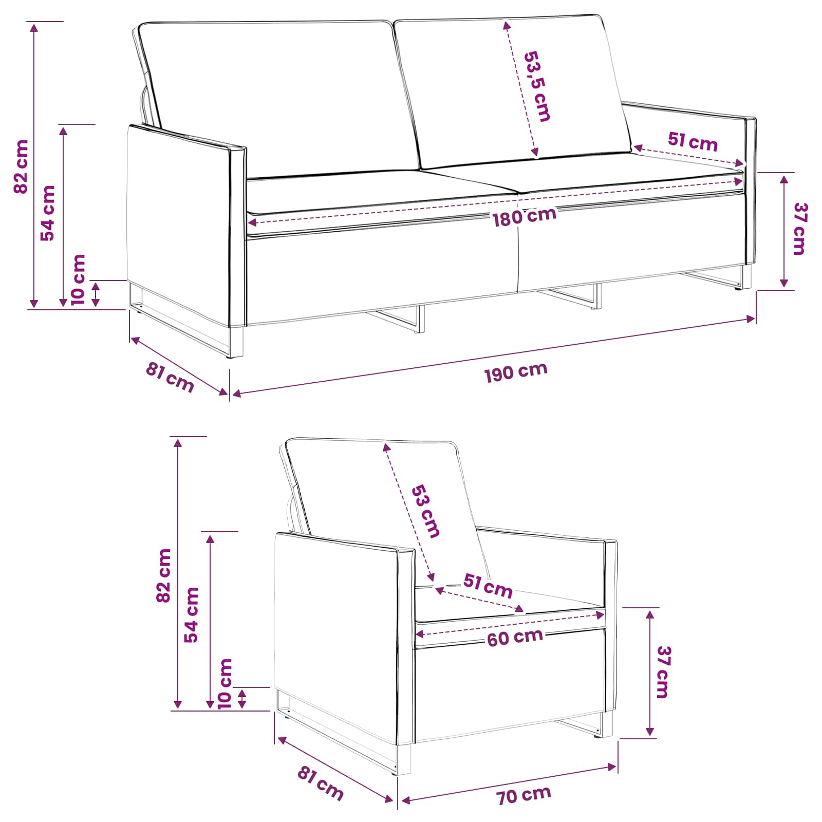 vidaXL Bankstel 2 pcs Donkergrijs Faux Suède Stof