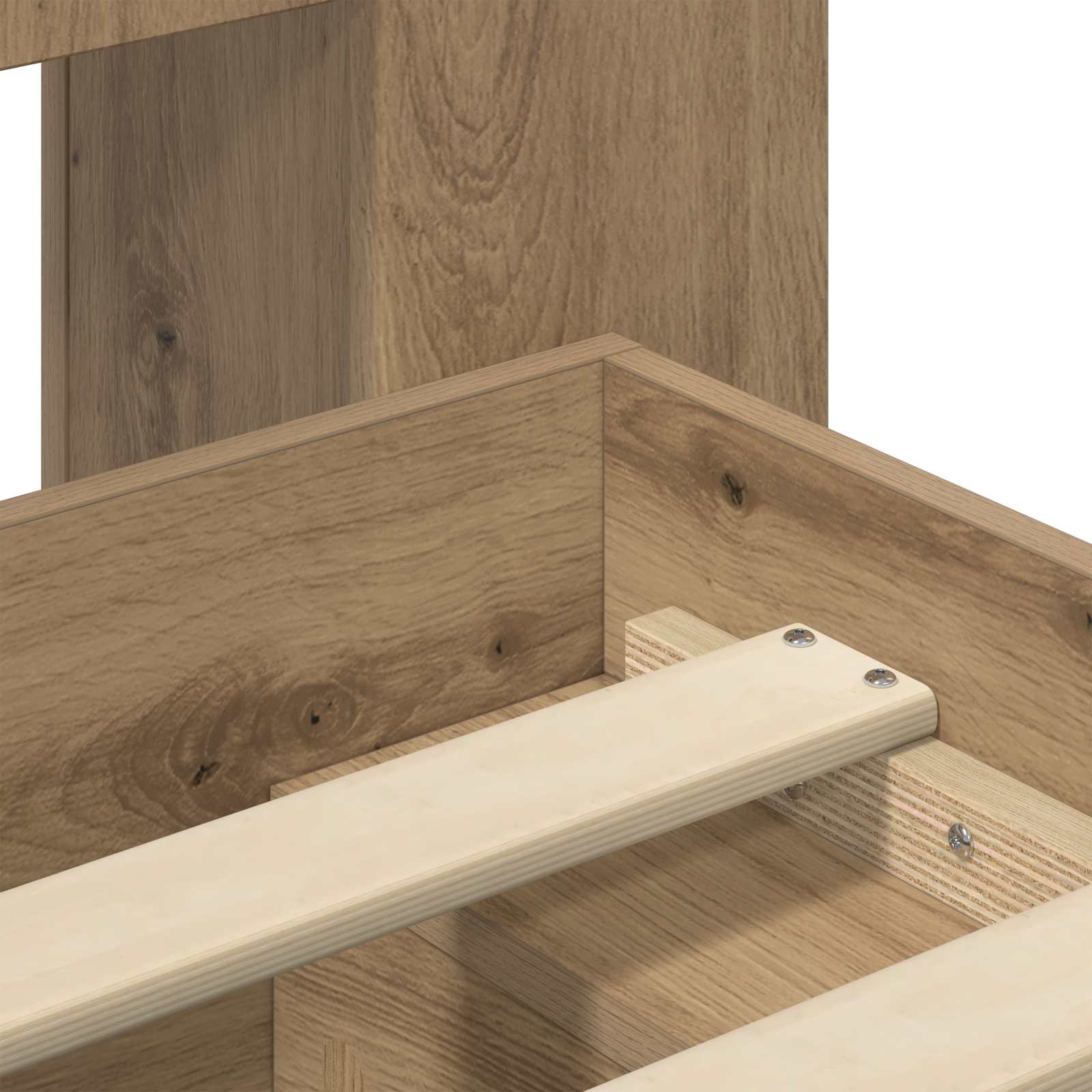 vidaXL Bedframe met opslag Artisanaal eiken 75 x 190 cm Bewerkt hout