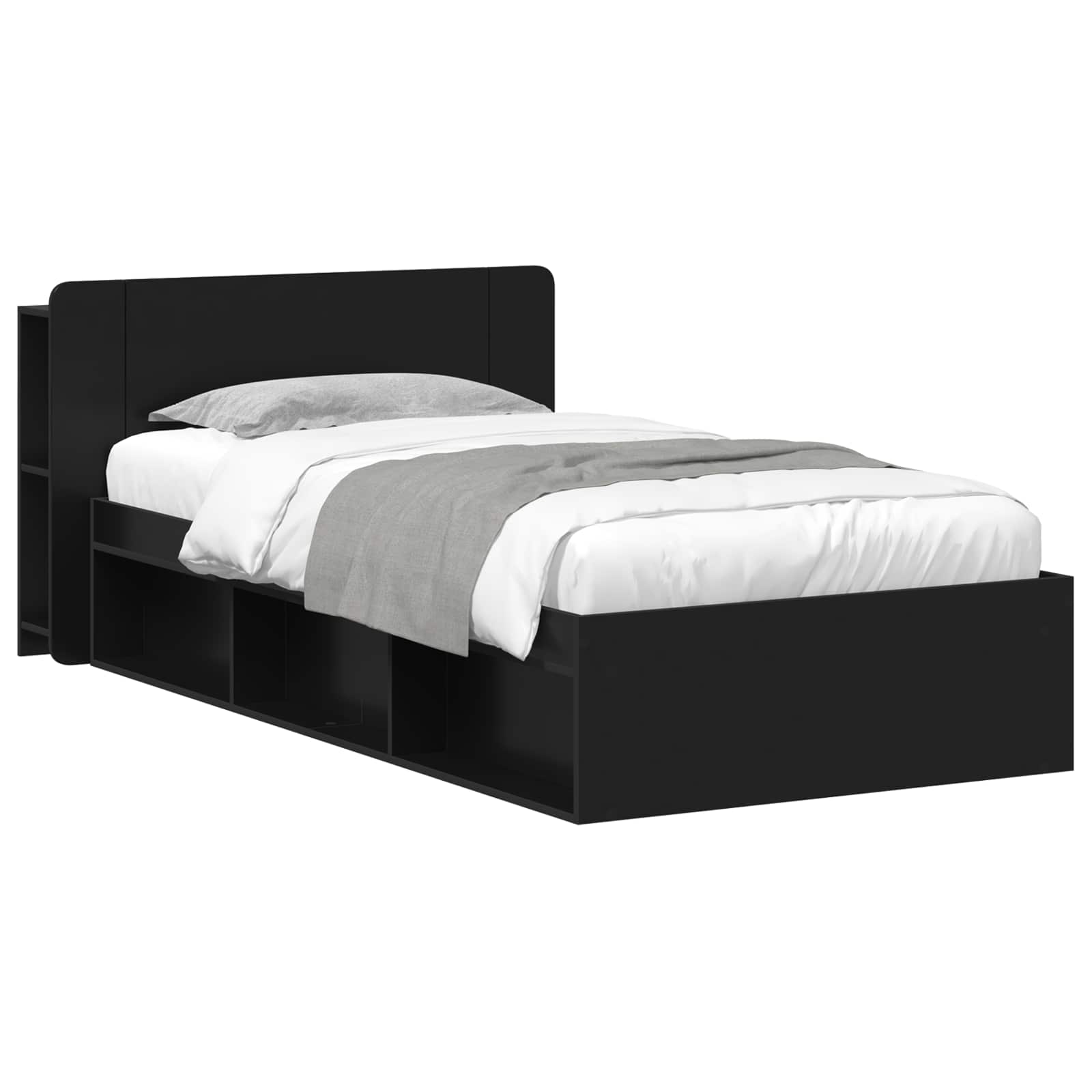 vidaXL Bedframe met opslag Artisanaal eiken 75 x 190 cm Bewerkt hout