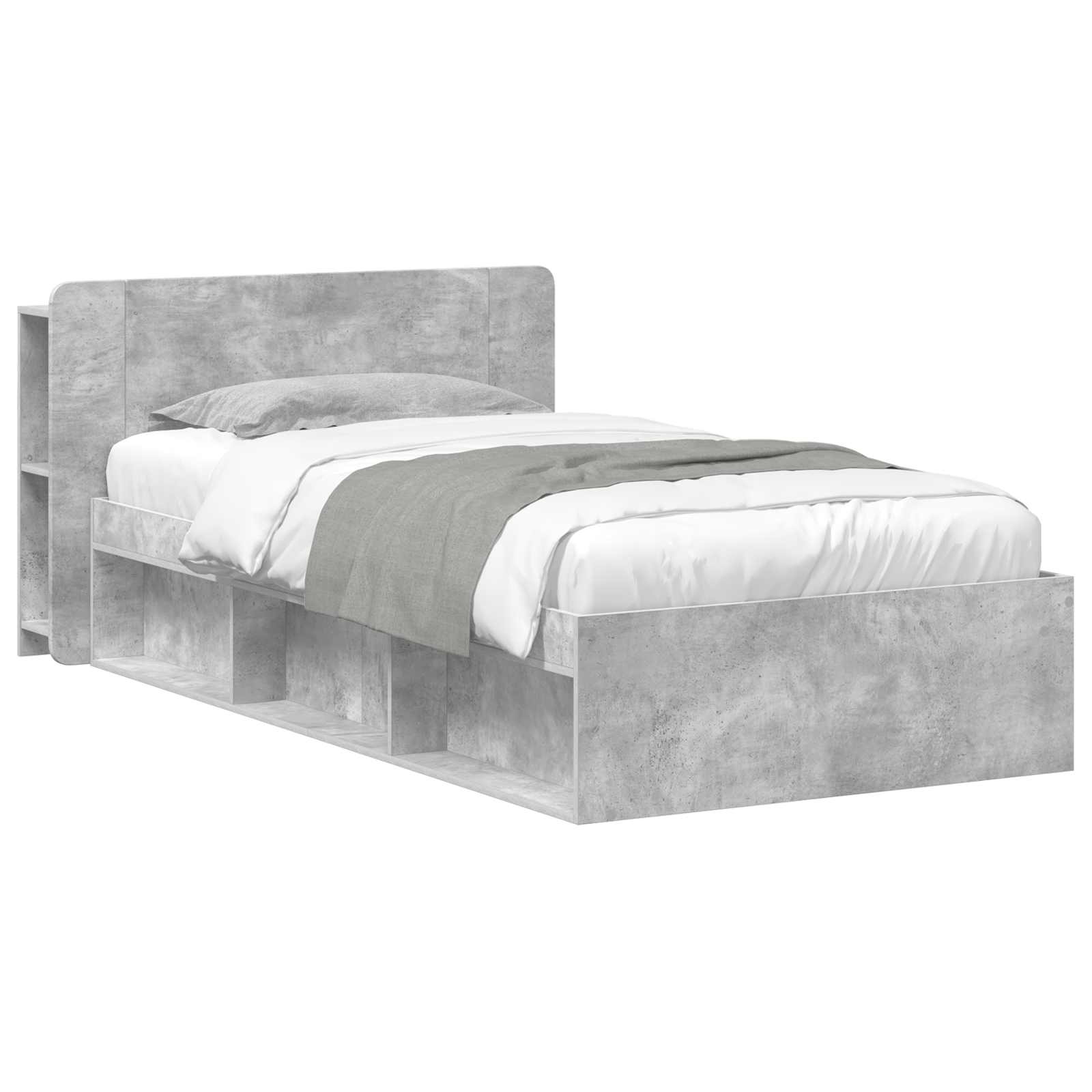 vidaXL Bedframe met opslag Artisanaal eiken 75 x 190 cm Bewerkt hout