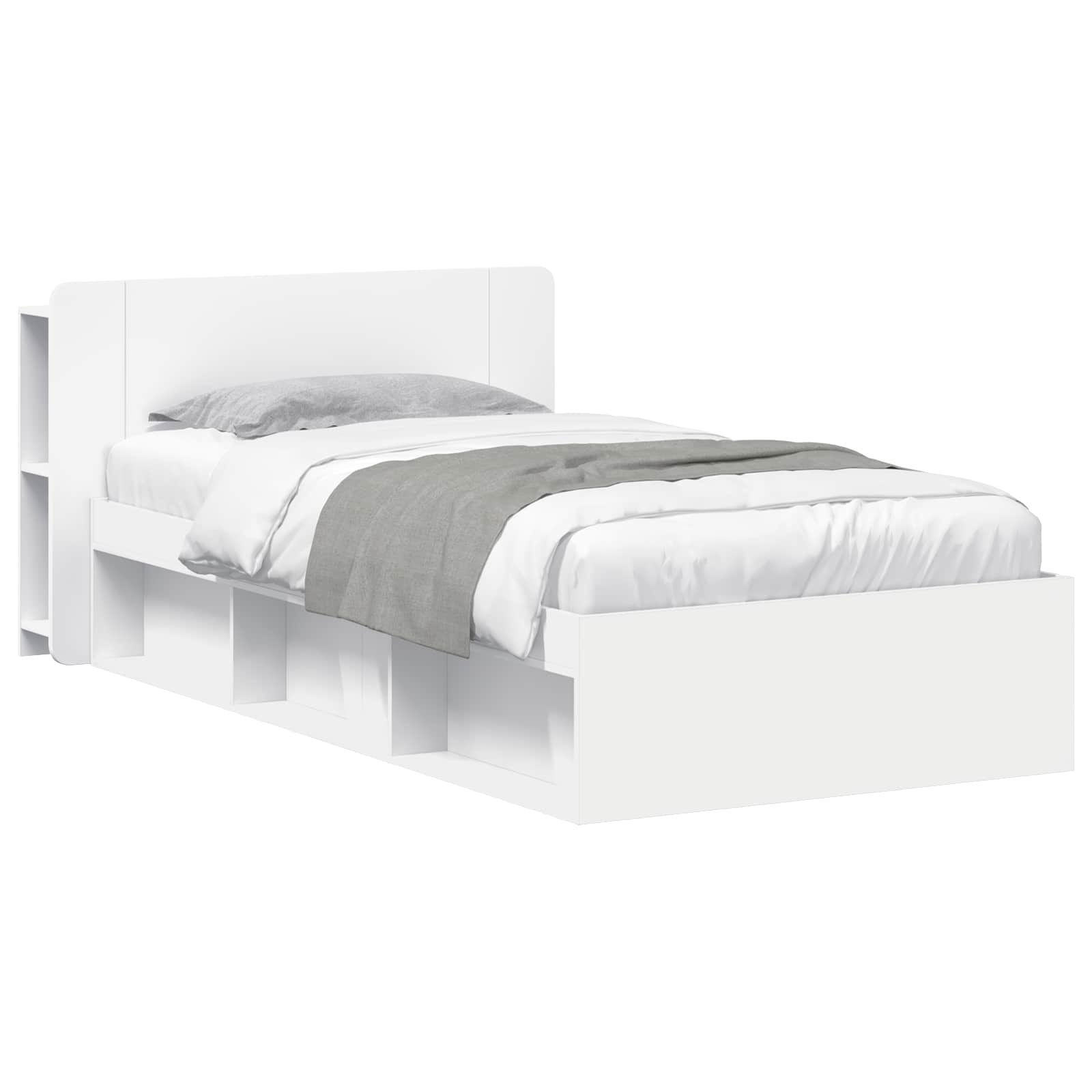 vidaXL Bedframe met opslag Artisanaal eiken 75 x 190 cm Bewerkt hout