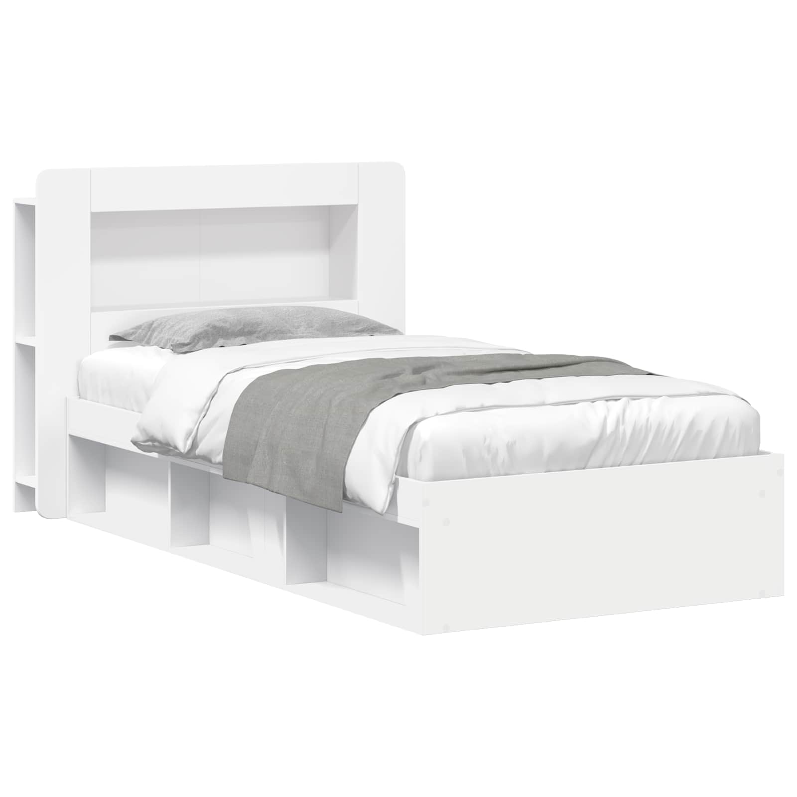 vidaXL Bedframe met opslag Artisanaal eiken 75 x 190 cm Bewerkt hout