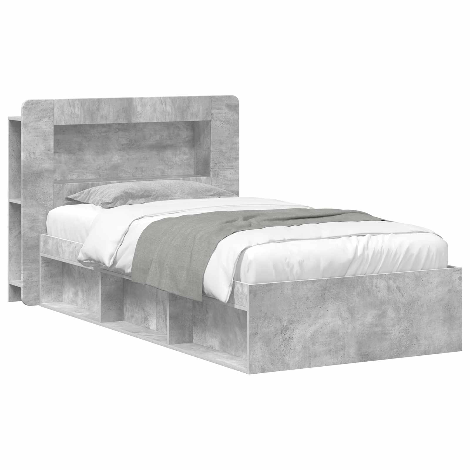 vidaXL Bedframe met opslag Artisanaal eiken 75 x 190 cm Bewerkt hout