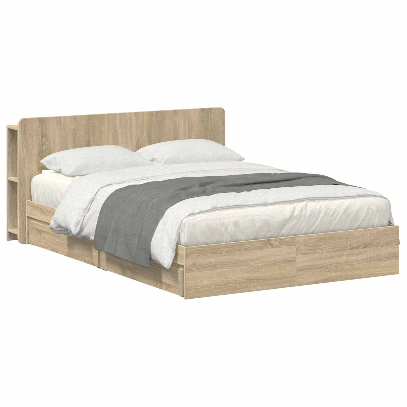 vidaXL Bedframe met opslag Bewerkt hout