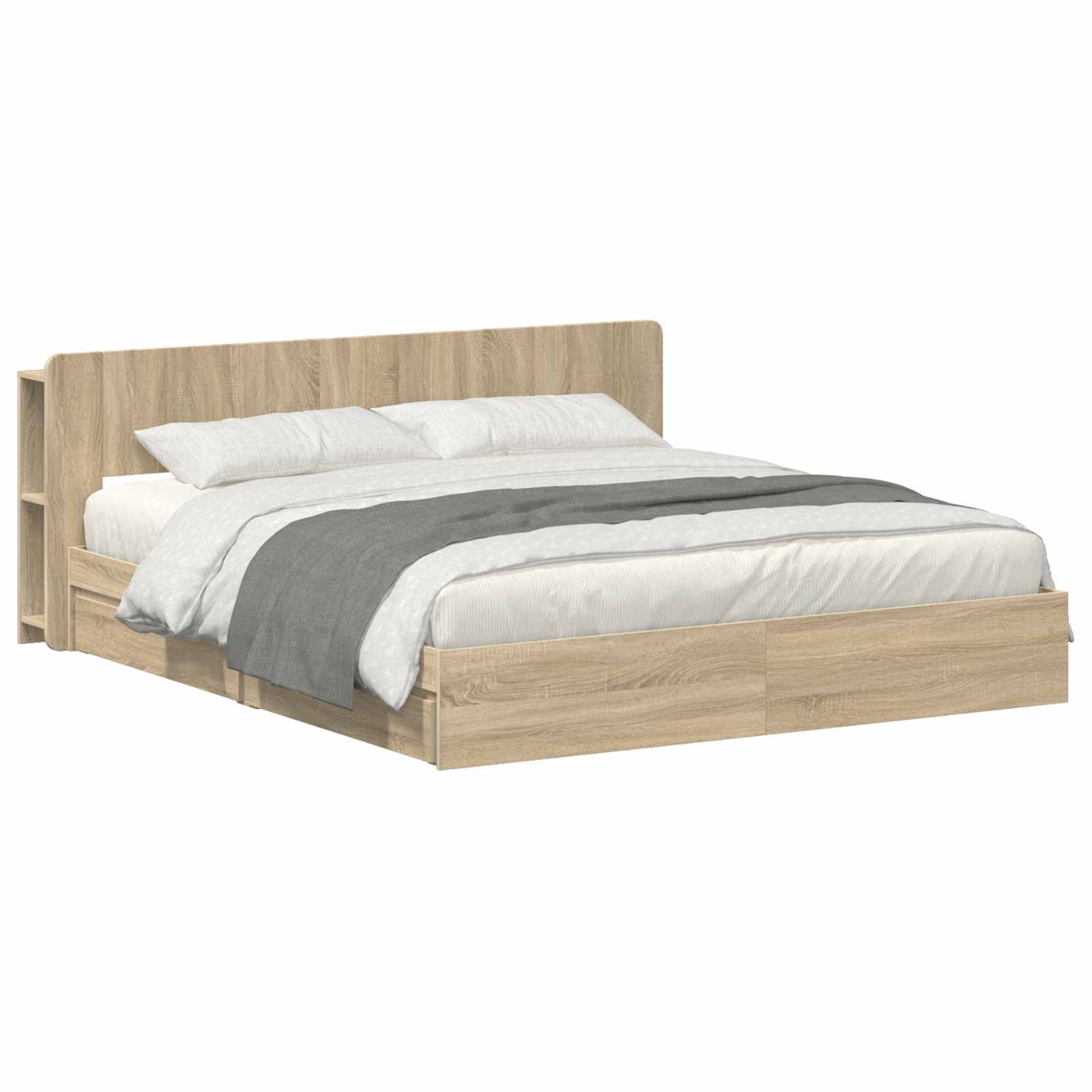 vidaXL Bedframe met opslag Bewerkt hout