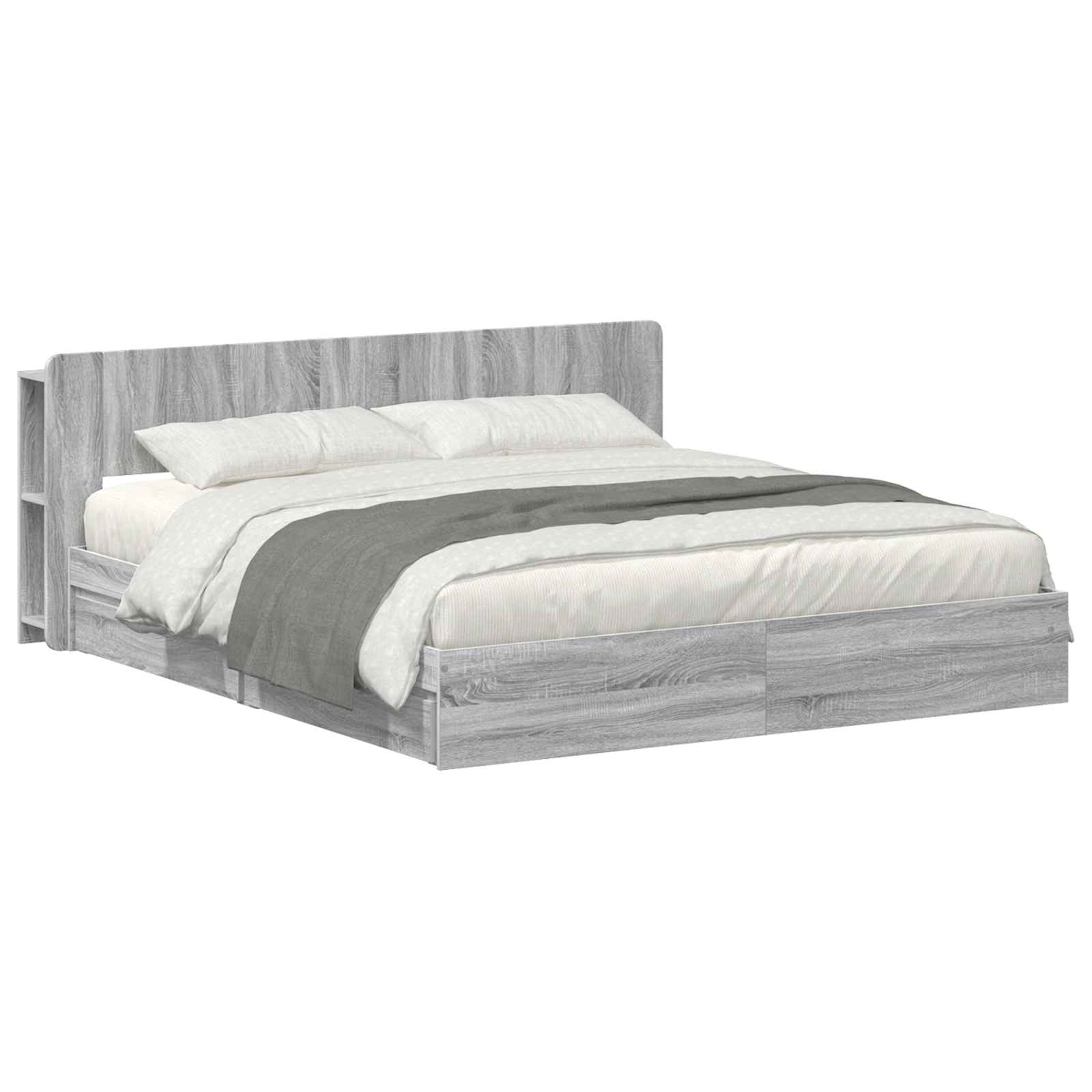 vidaXL Bedframe met opslag Bewerkt hout