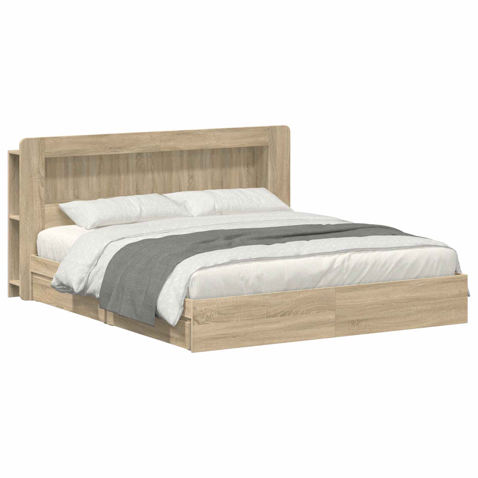 vidaXL Bedframe met opslag Bewerkt hout