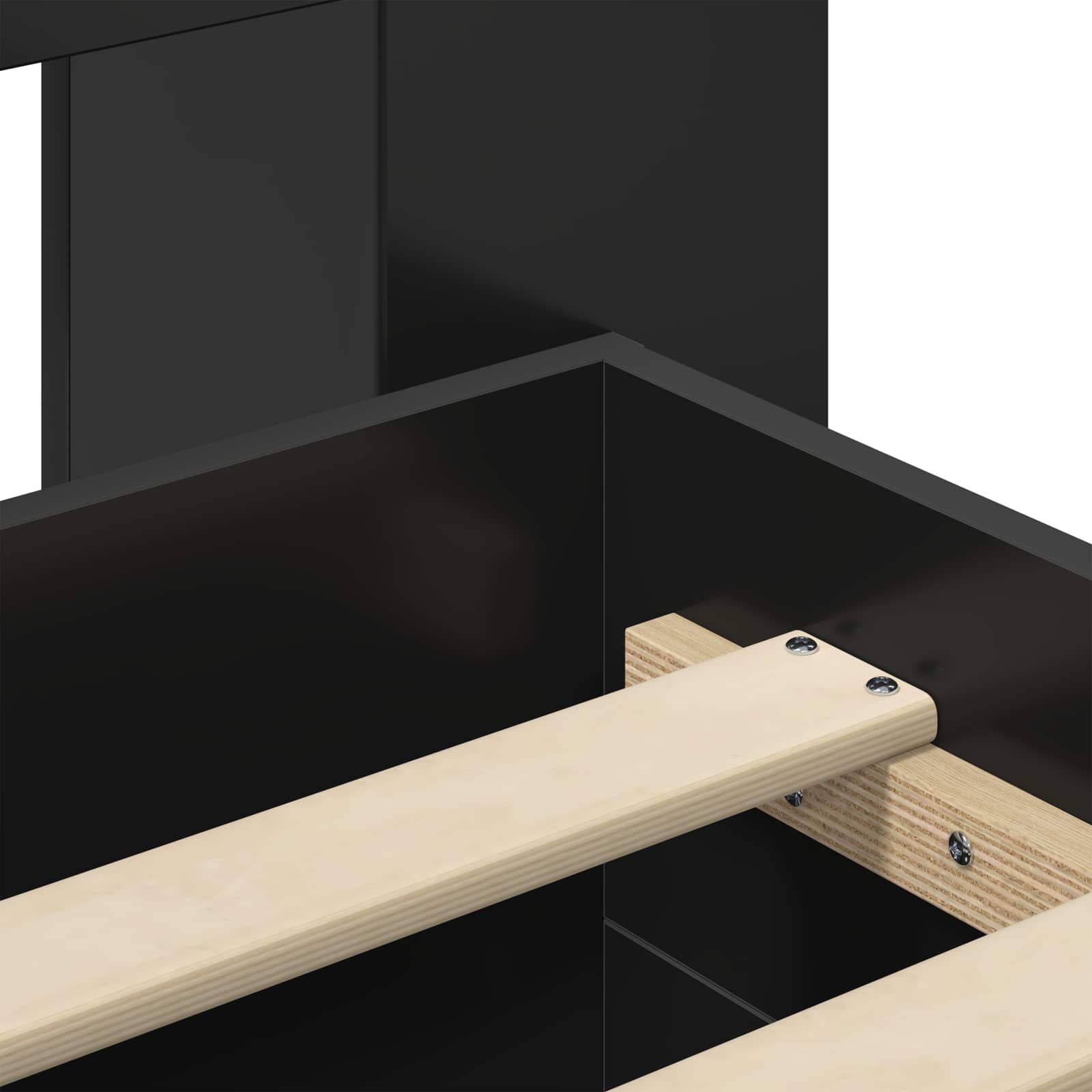 vidaXL Bedframe met opbergruimte en hoofdbord Zwart 180 x 200 cm