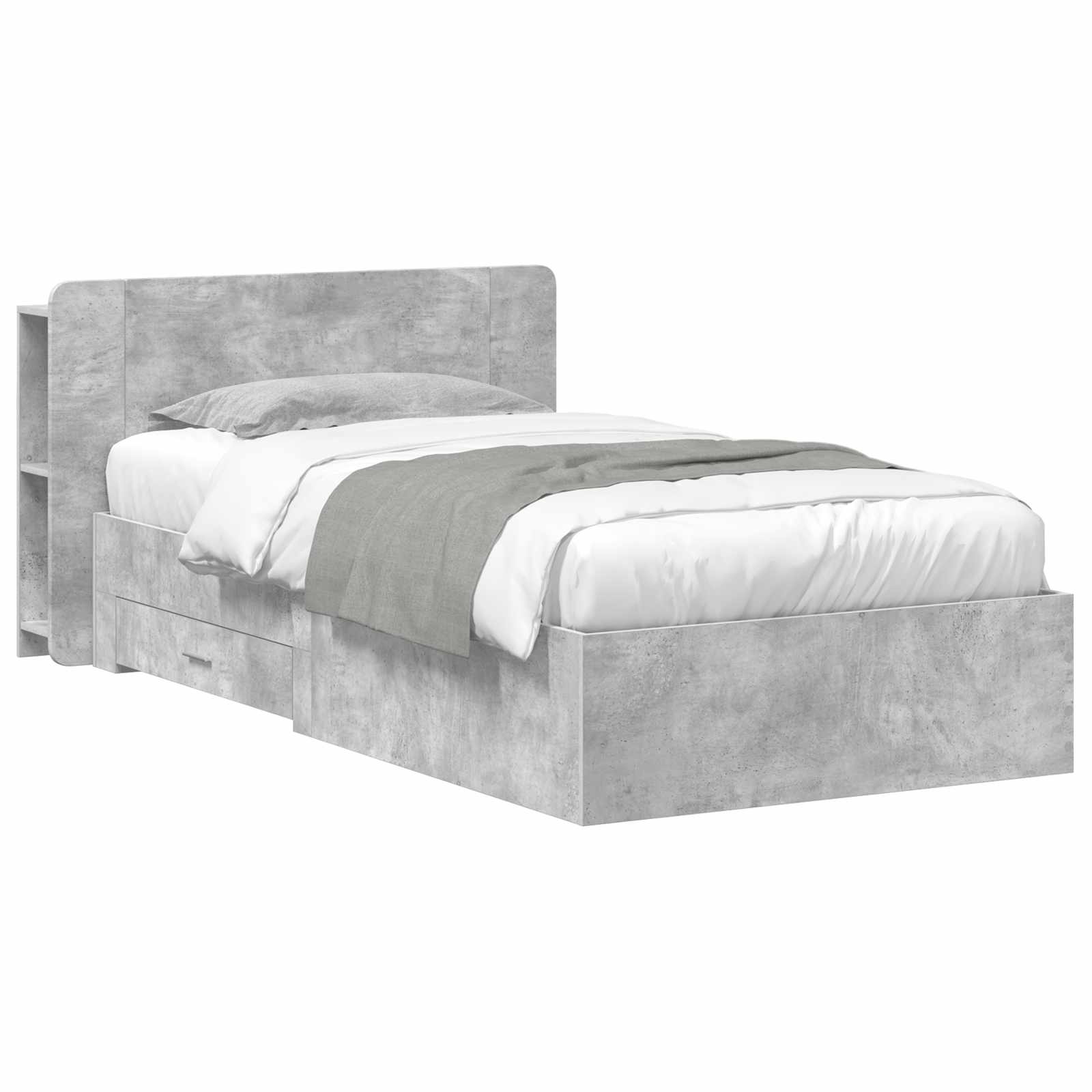 vidaXL Bedframe met opbergruimte en hoofdbord Zwart 180 x 200 cm