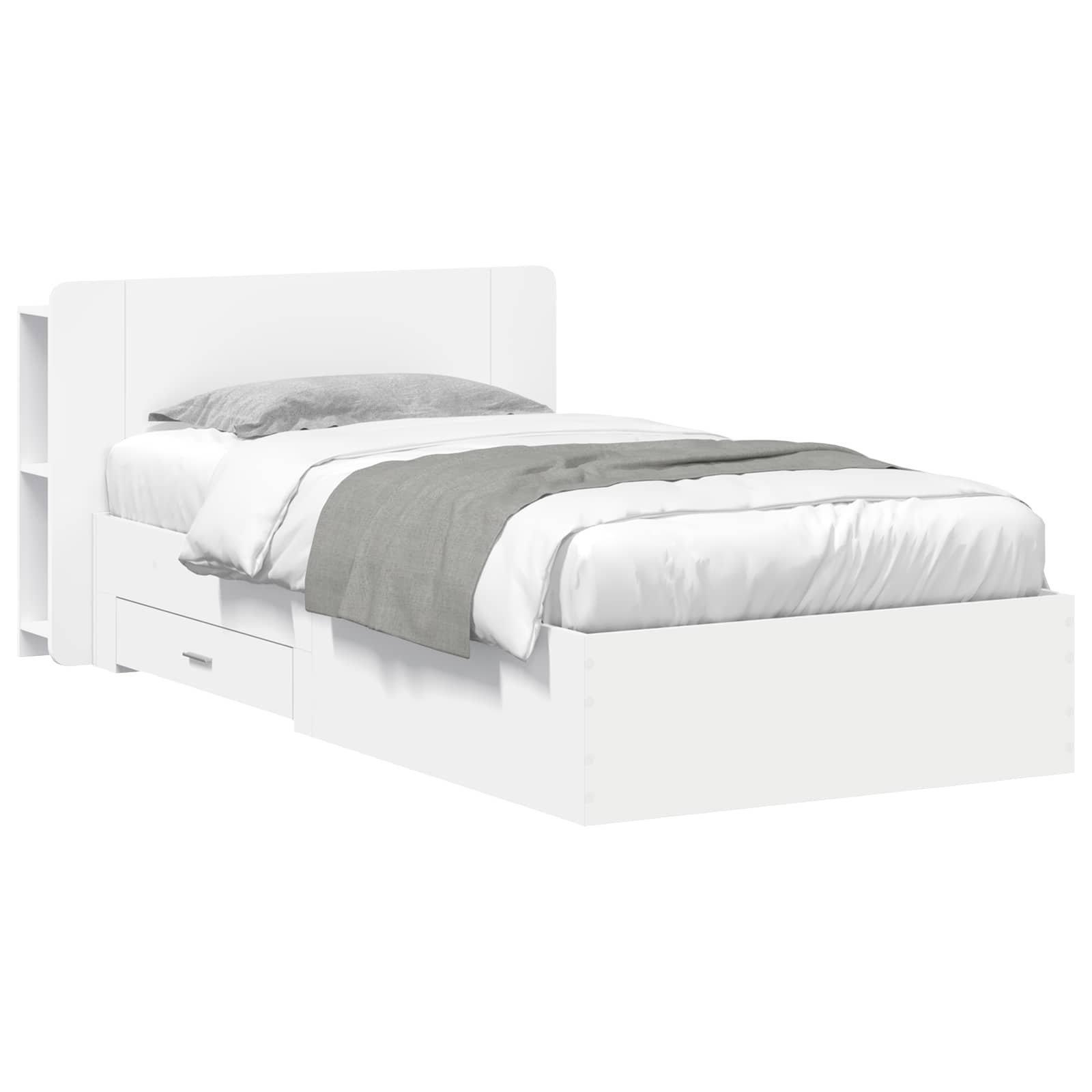 vidaXL Bedframe met opbergruimte en hoofdbord Zwart 180 x 200 cm