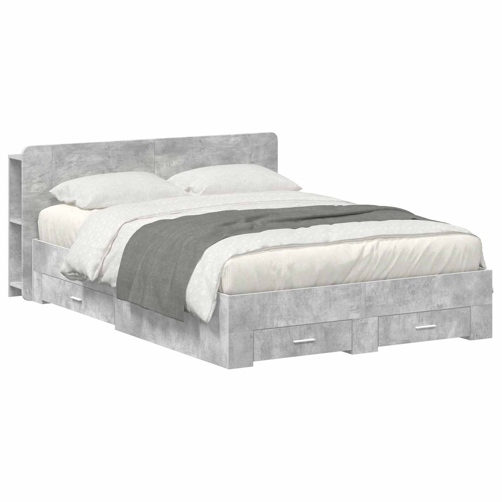 vidaXL Bedframe met opbergruimte en hoofdbord Zwart 180 x 200 cm