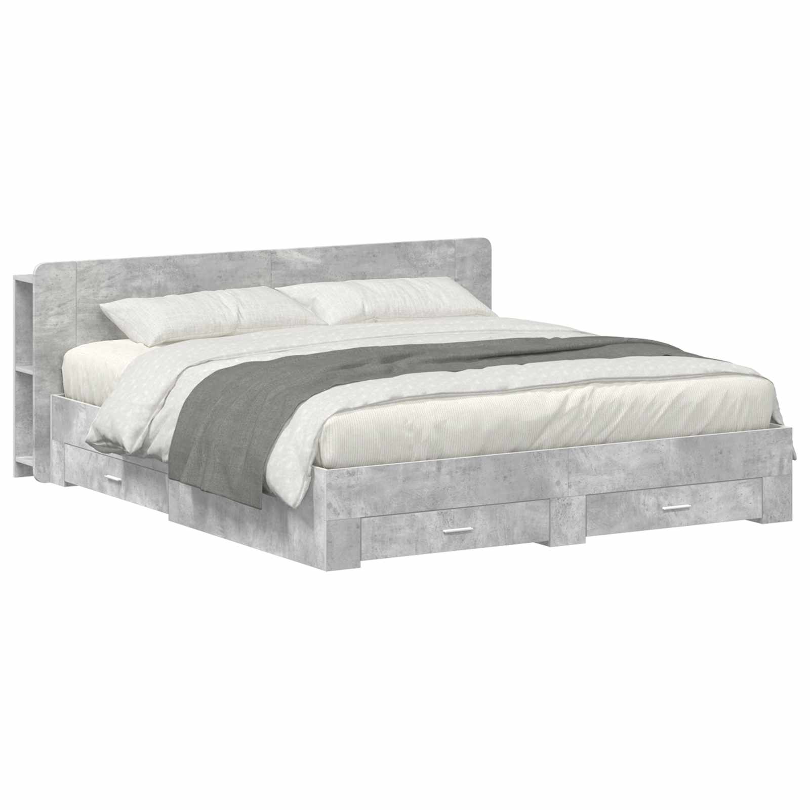 vidaXL Bedframe met opbergruimte en hoofdbord Zwart 180 x 200 cm