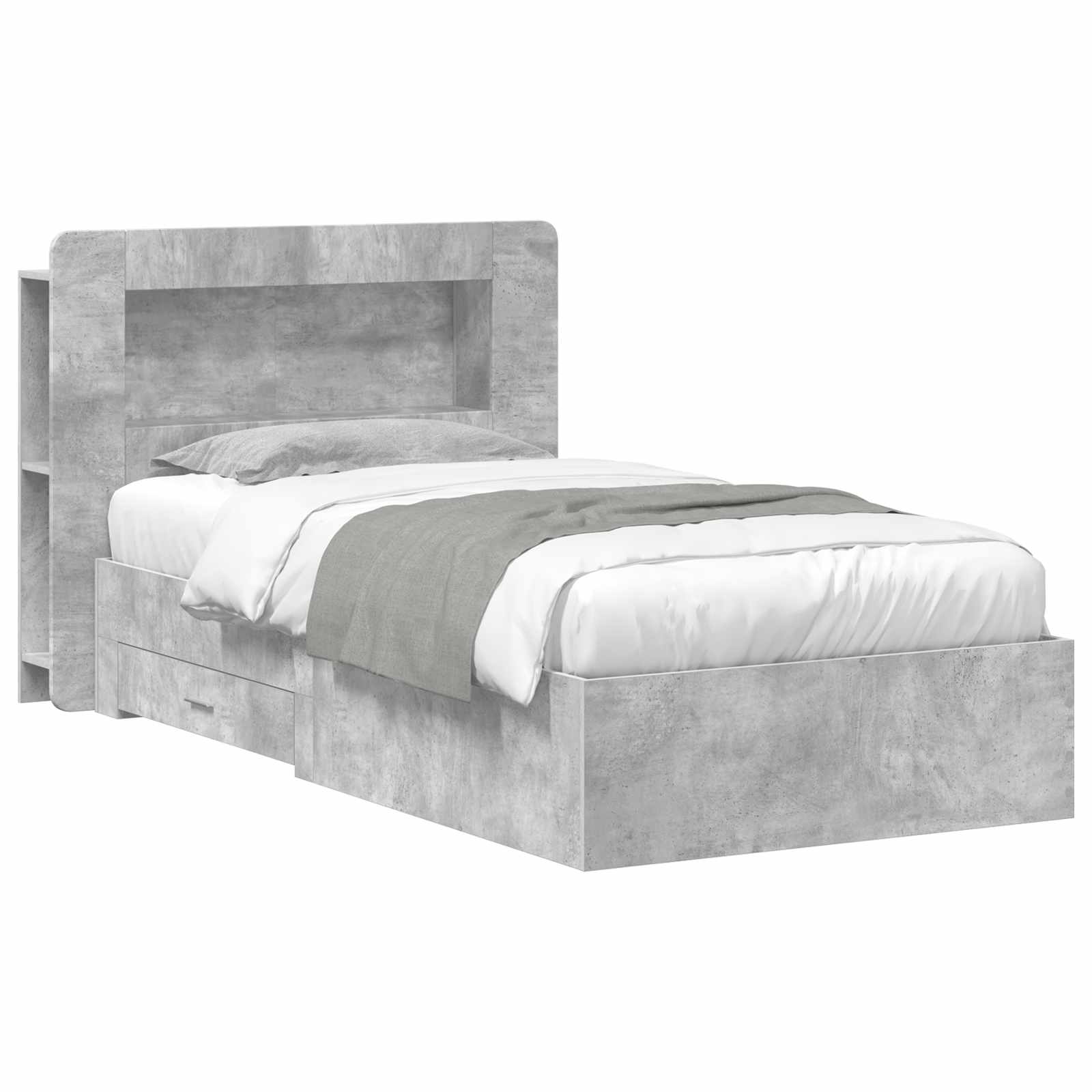 vidaXL Bedframe met opbergruimte en hoofdbord Zwart 180 x 200 cm