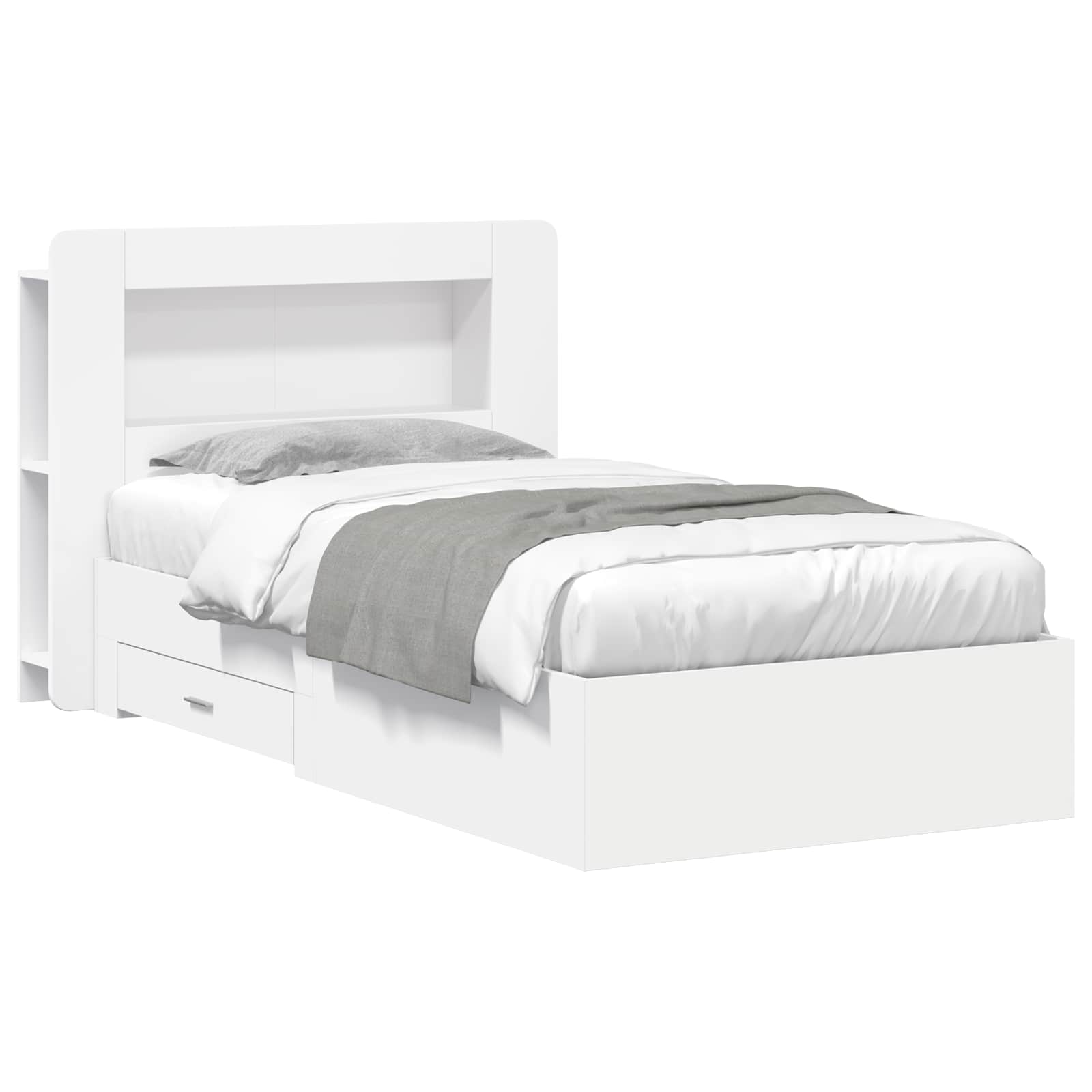 vidaXL Bedframe met opbergruimte en hoofdbord Zwart 180 x 200 cm