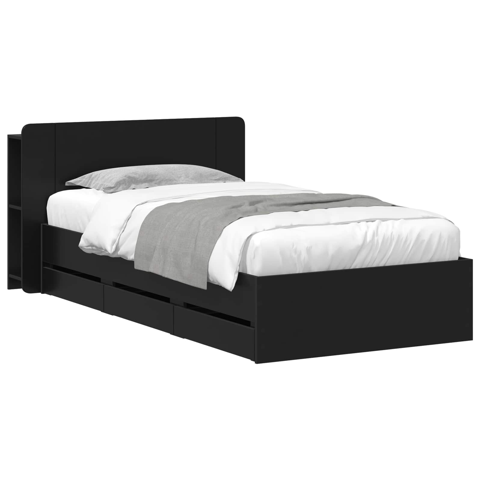 vidaXL Bedframe met opslag Artisanaal eiken 80 x 200 cm Bewerkt hout