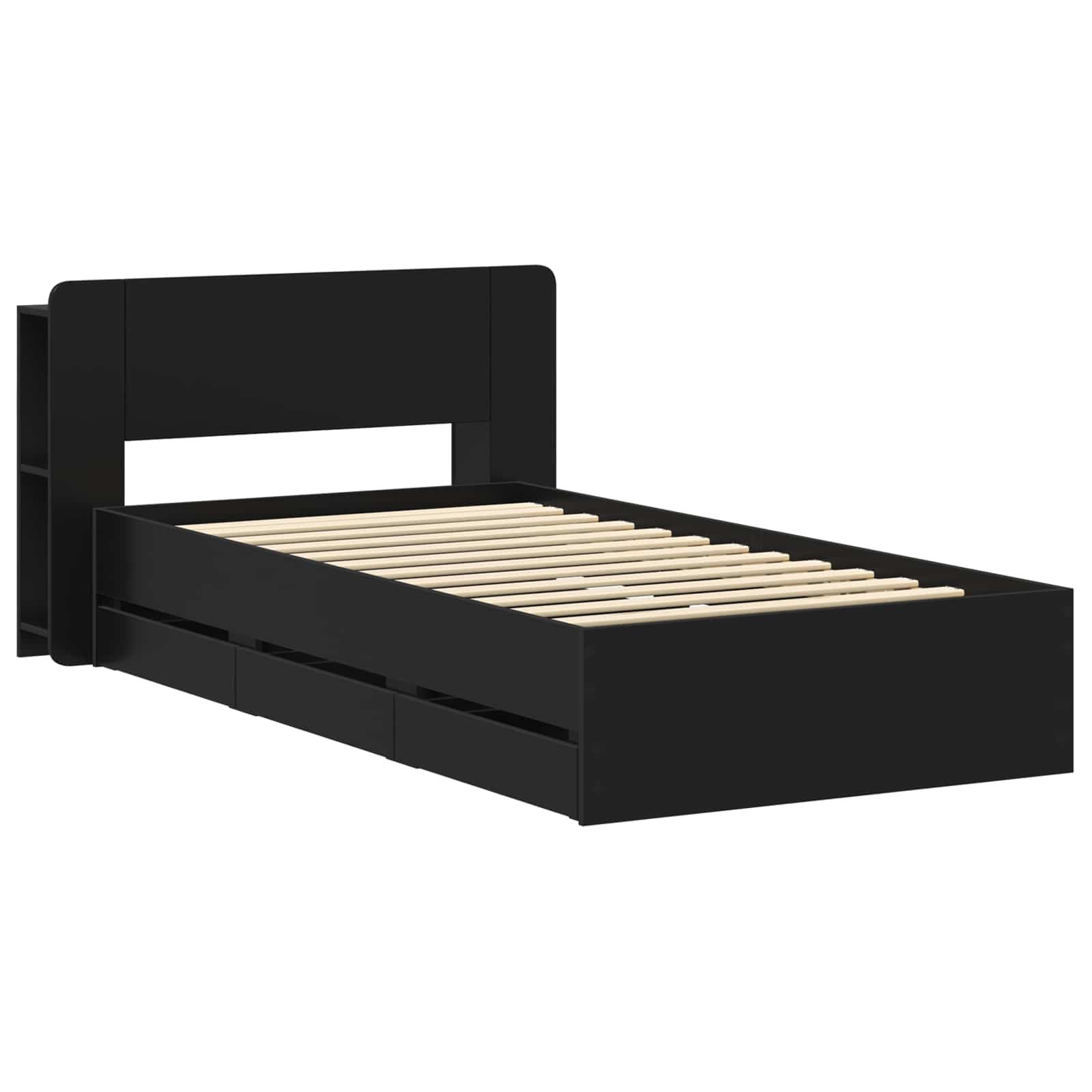 vidaXL Bedframe met opslag Artisanaal eiken 80 x 200 cm Bewerkt hout