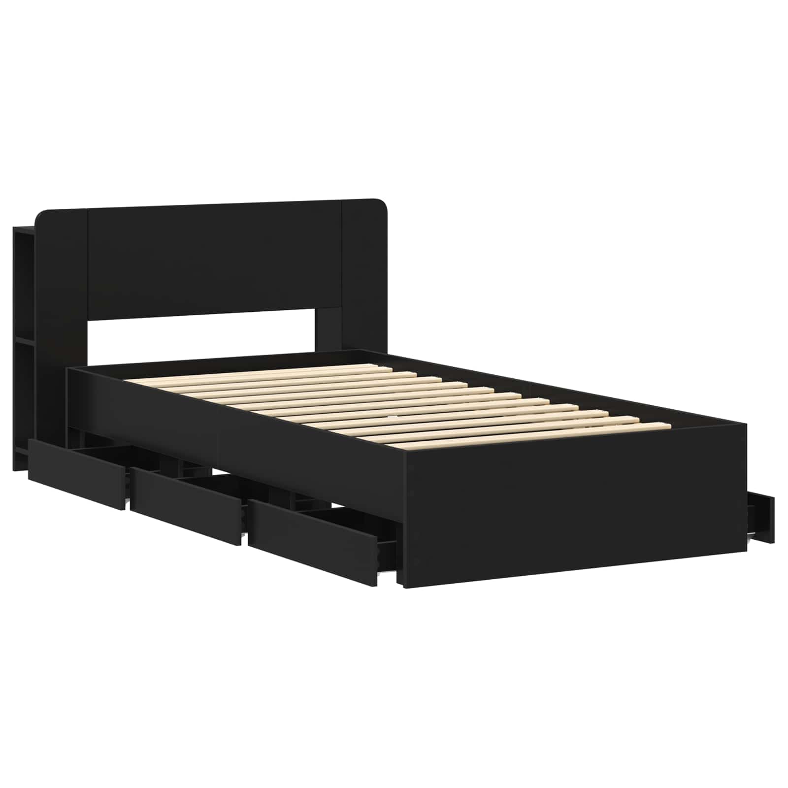 vidaXL Bedframe met opslag Artisanaal eiken 80 x 200 cm Bewerkt hout