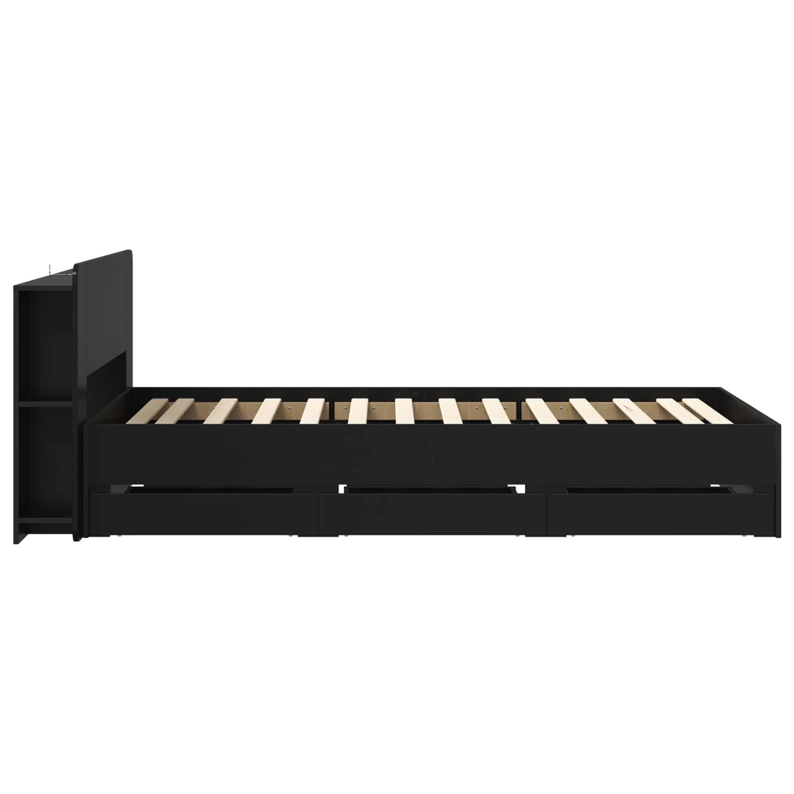 vidaXL Bedframe met opslag Artisanaal eiken 80 x 200 cm Bewerkt hout