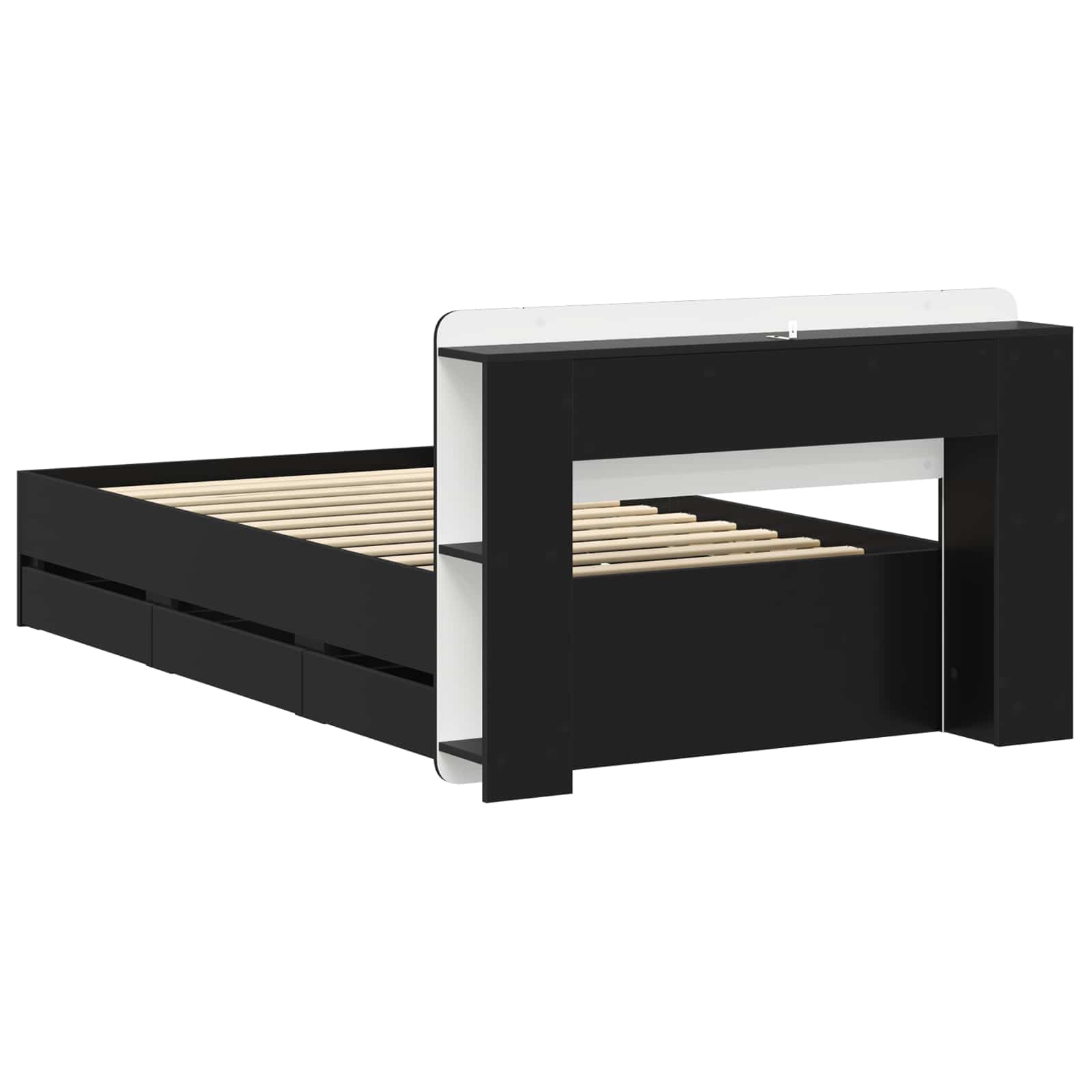 vidaXL Bedframe met opslag Artisanaal eiken 80 x 200 cm Bewerkt hout