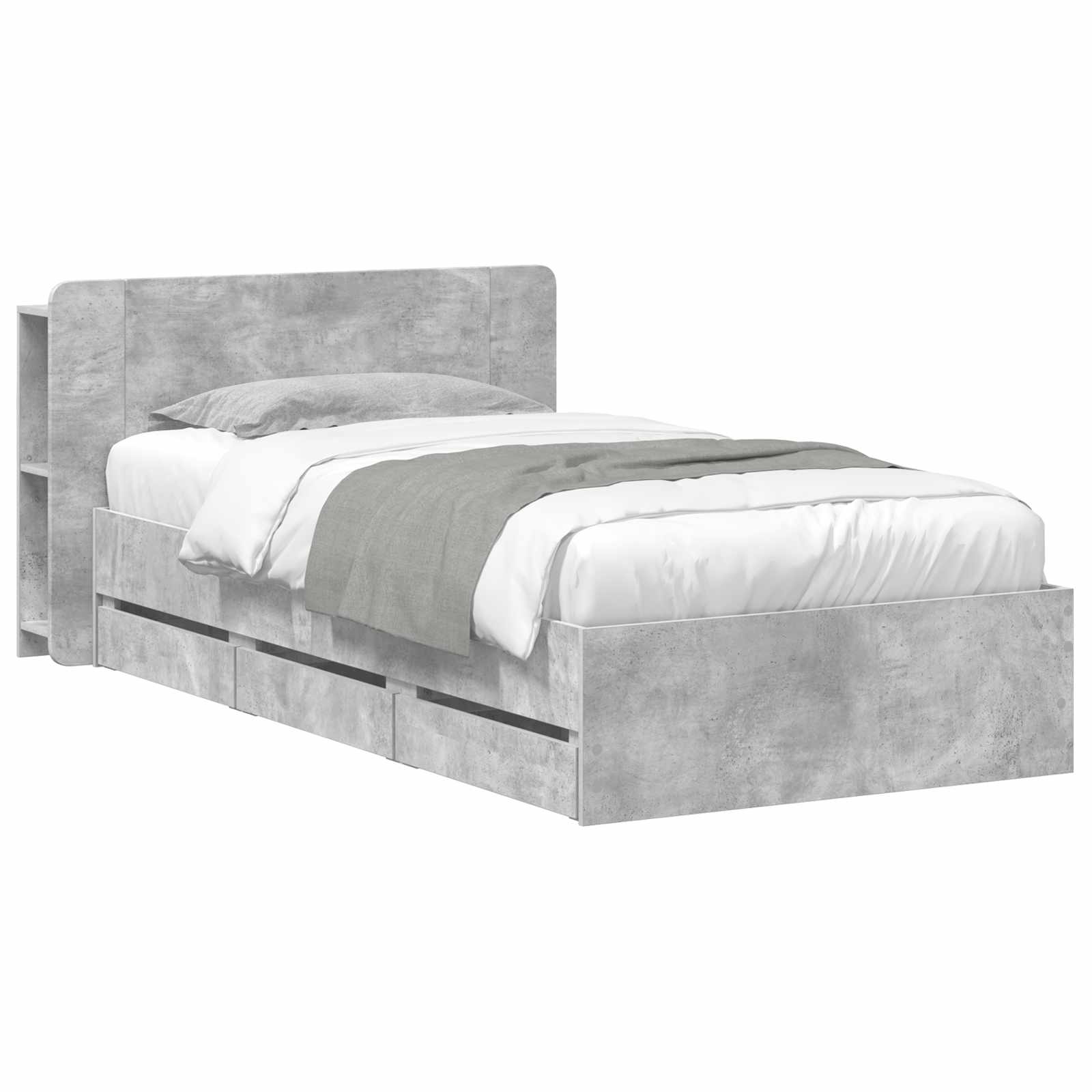 vidaXL Bedframe met opslag Artisanaal eiken 80 x 200 cm Bewerkt hout