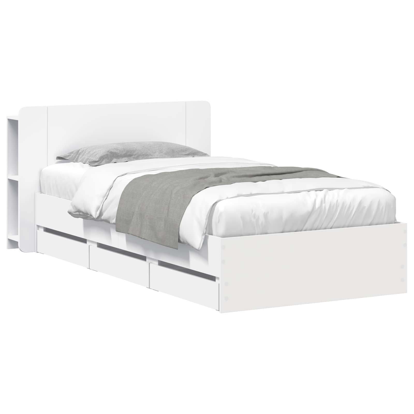 vidaXL Bedframe met opslag Artisanaal eiken 80 x 200 cm Bewerkt hout