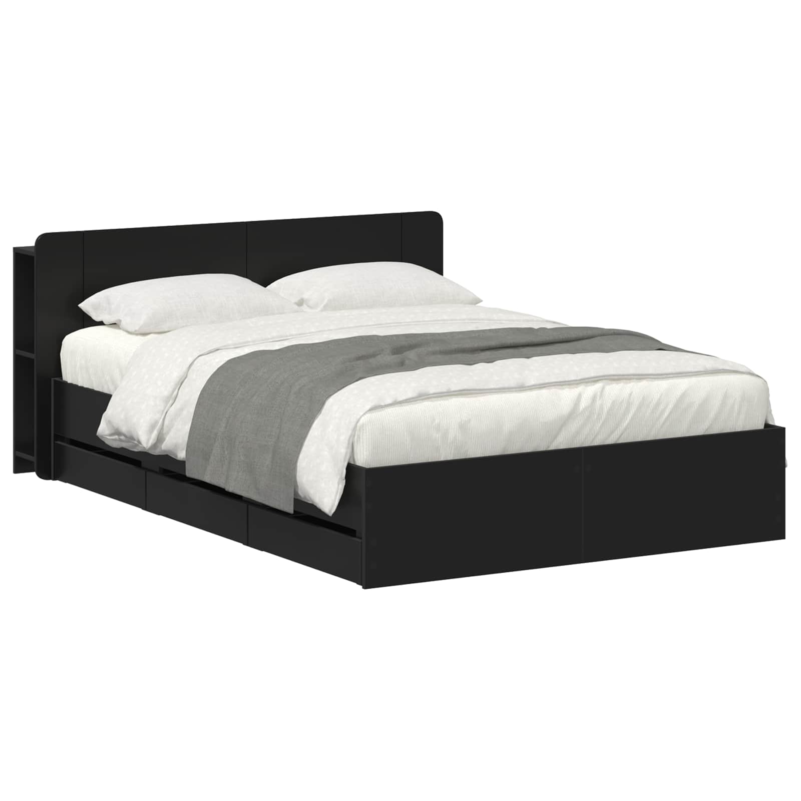 vidaXL Bedframe met opslag Artisanaal eiken 80 x 200 cm Bewerkt hout