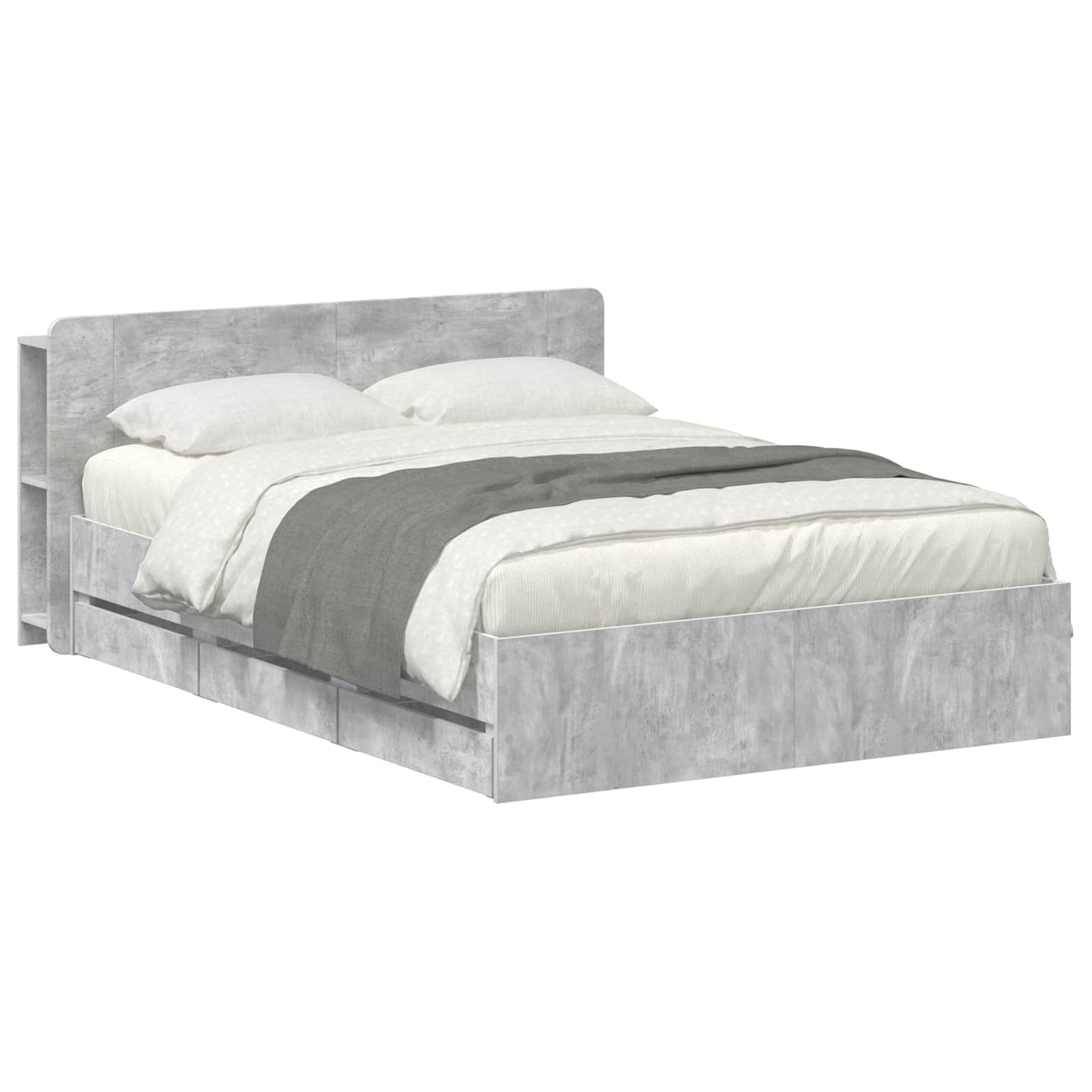 vidaXL Bedframe met opslag Artisanaal eiken 80 x 200 cm Bewerkt hout