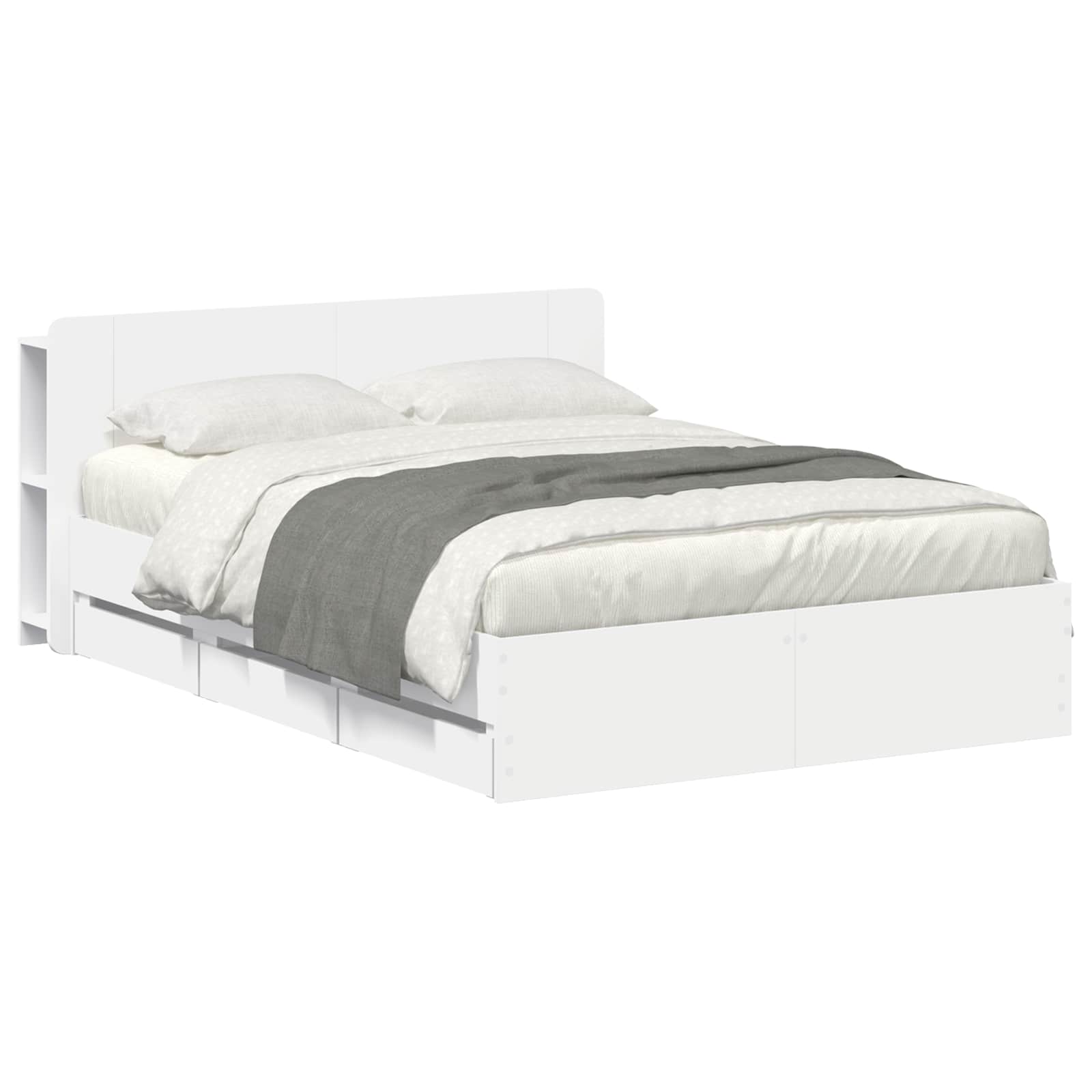 vidaXL Bedframe met opslag Artisanaal eiken 80 x 200 cm Bewerkt hout
