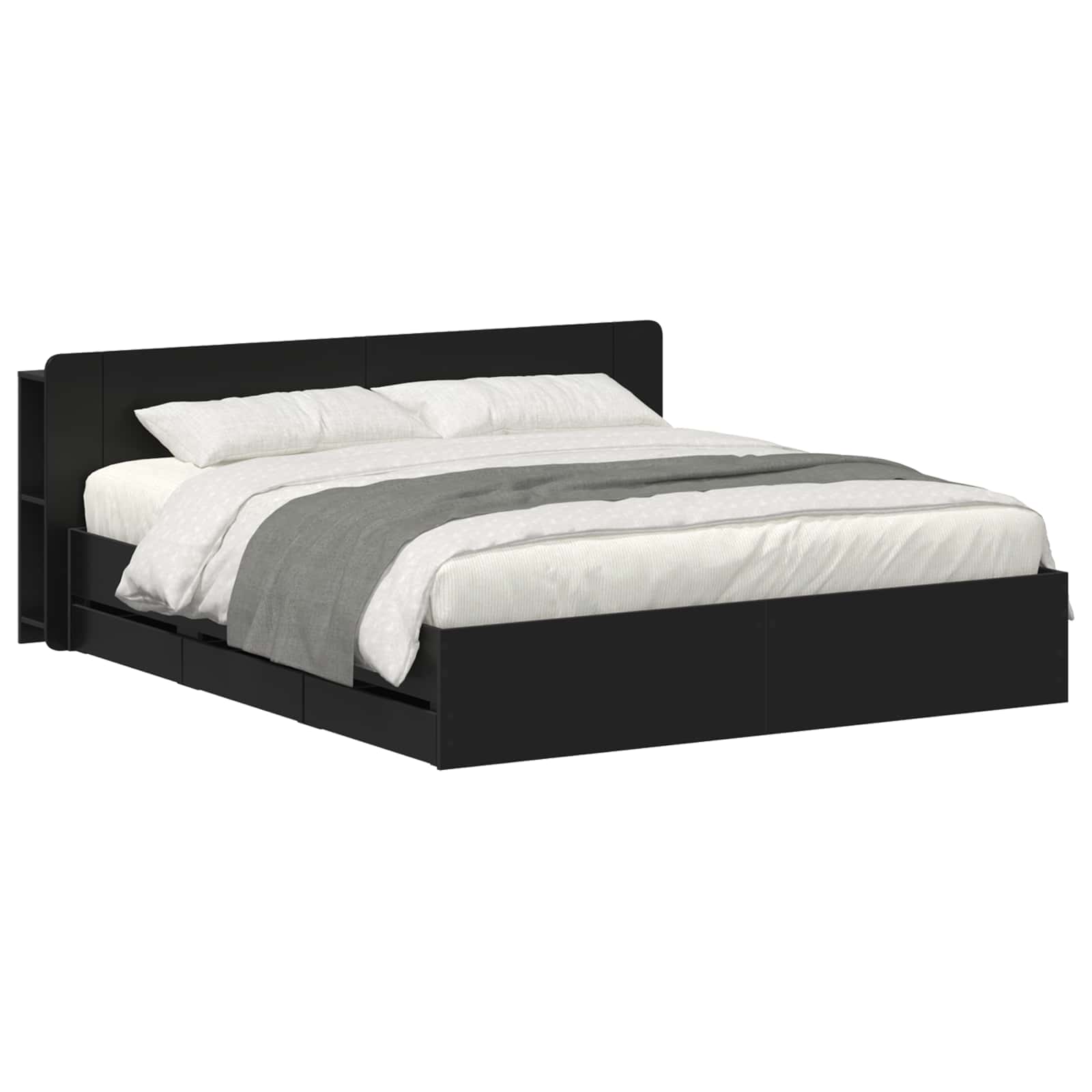 vidaXL Bedframe met opslag Artisanaal eiken 80 x 200 cm Bewerkt hout