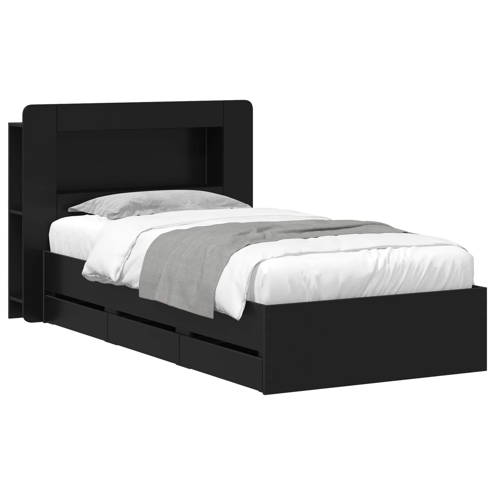 vidaXL Bedframe met opslag Artisanaal eiken 80 x 200 cm Bewerkt hout