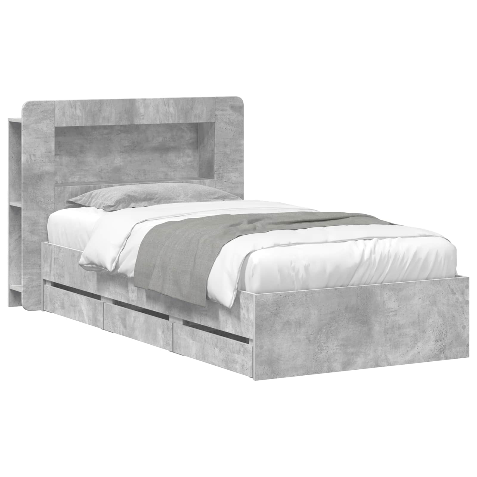 vidaXL Bedframe met opslag Artisanaal eiken 80 x 200 cm Bewerkt hout