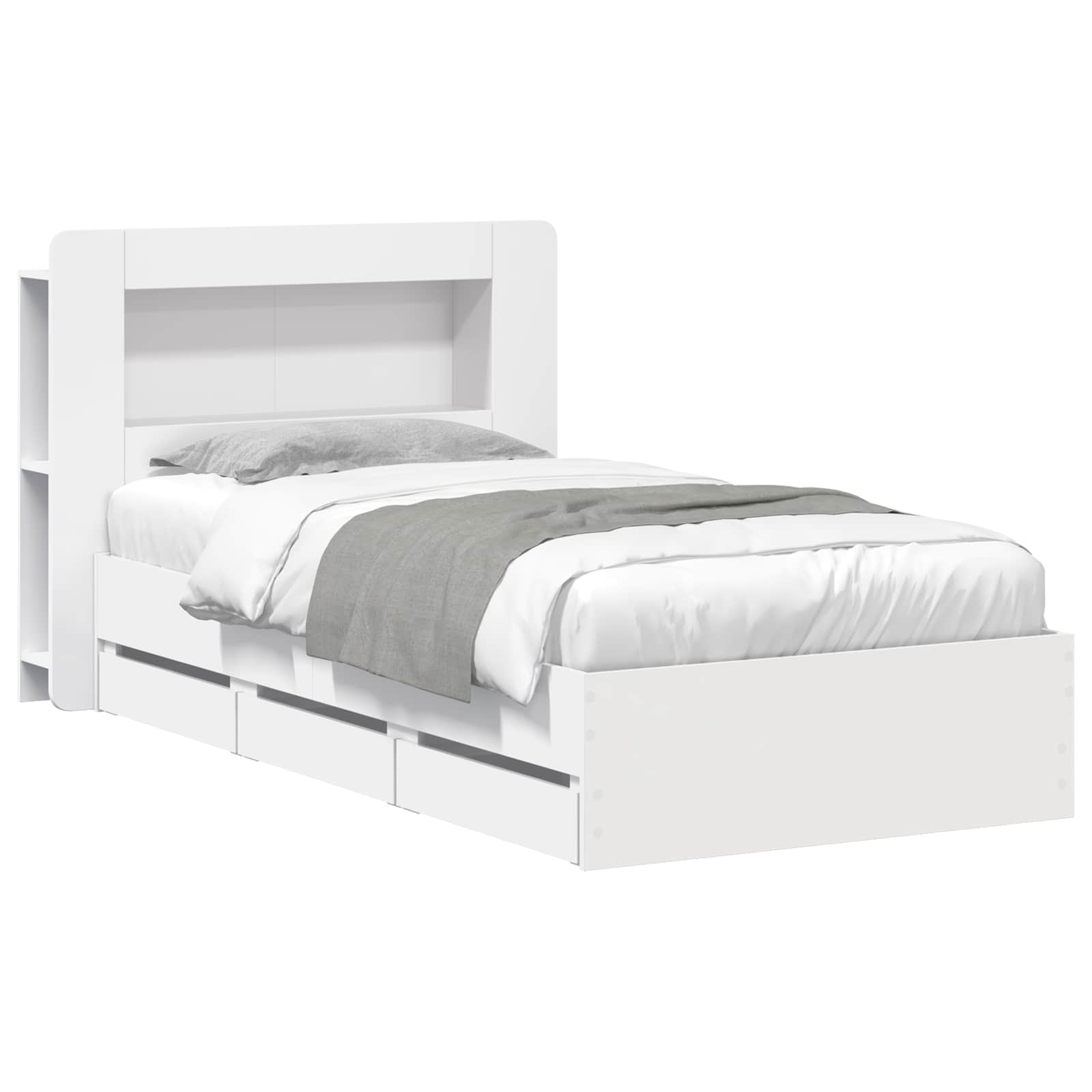 vidaXL Bedframe met opslag Artisanaal eiken 80 x 200 cm Bewerkt hout