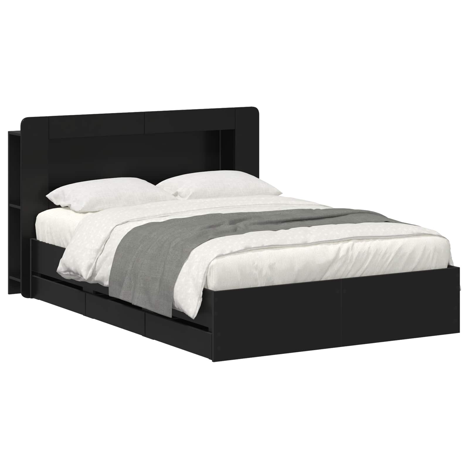 vidaXL Bedframe met opslag Artisanaal eiken 80 x 200 cm Bewerkt hout