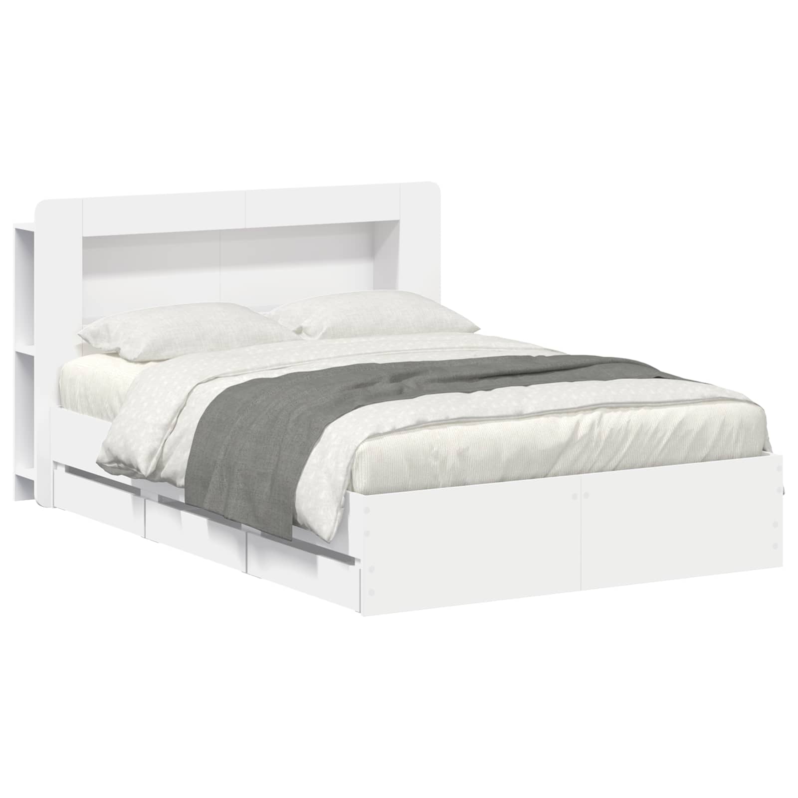 vidaXL Bedframe met opslag Artisanaal eiken 80 x 200 cm Bewerkt hout