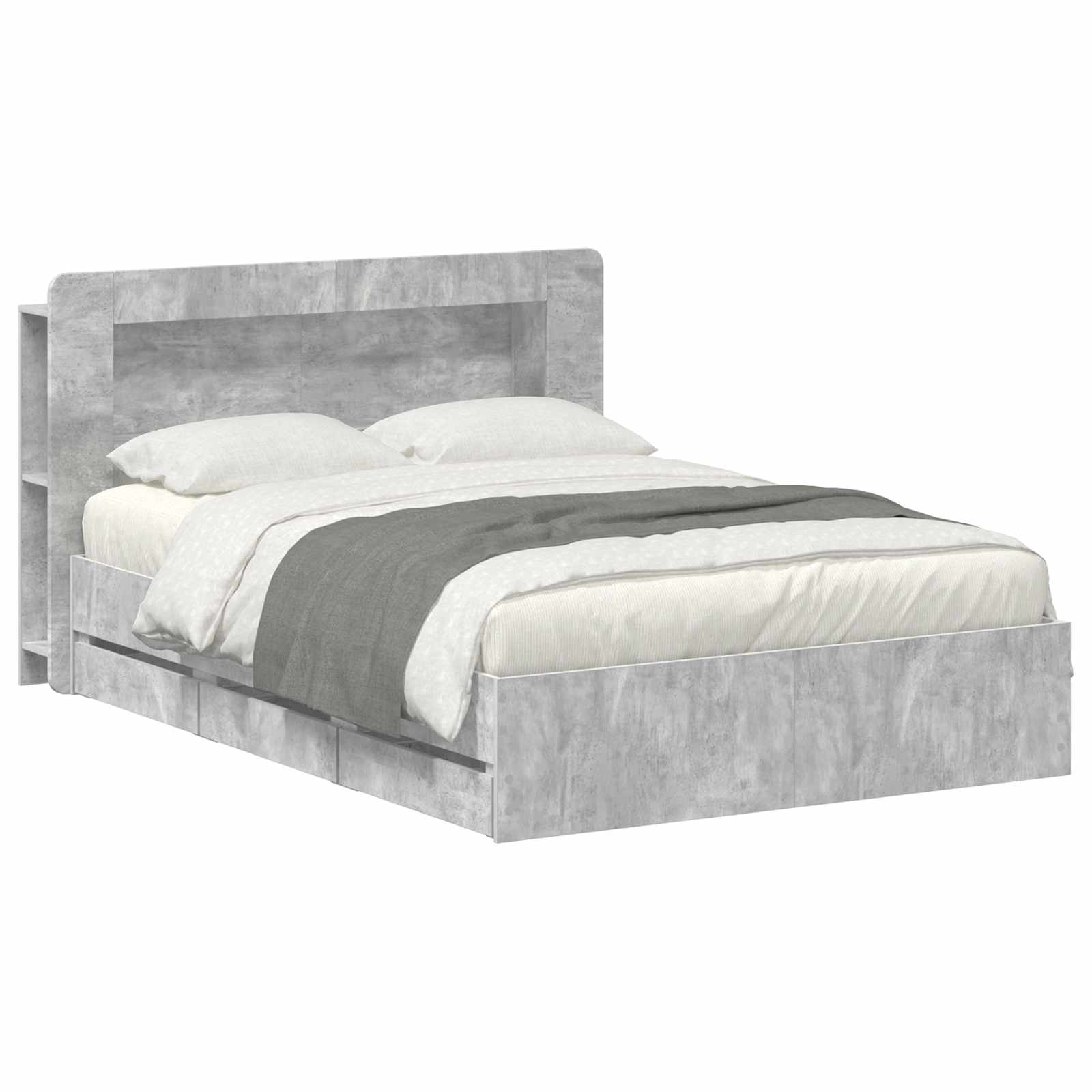 vidaXL Bedframe met opslag Artisanaal eiken 80 x 200 cm Bewerkt hout
