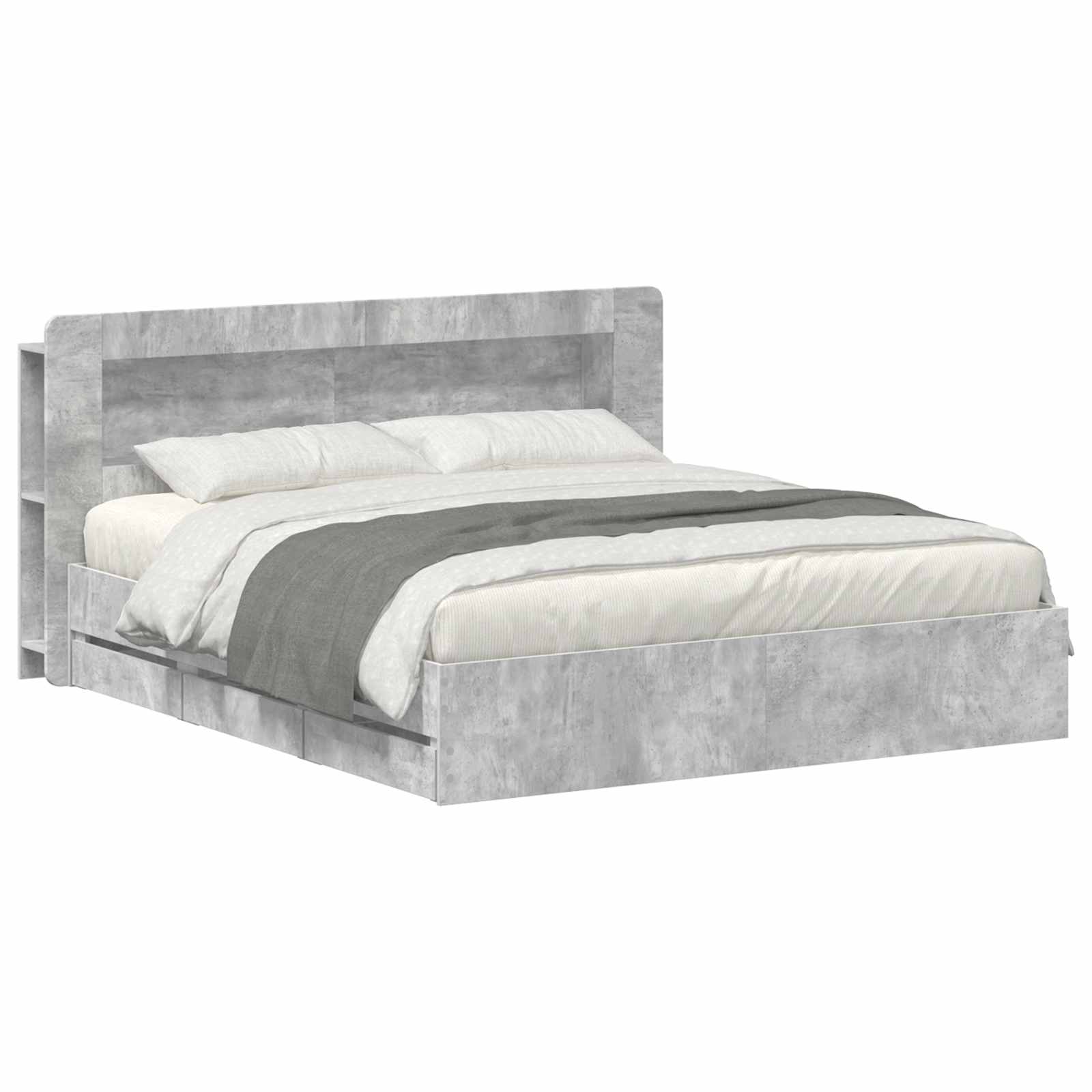 vidaXL Bedframe met opslag Artisanaal eiken 80 x 200 cm Bewerkt hout