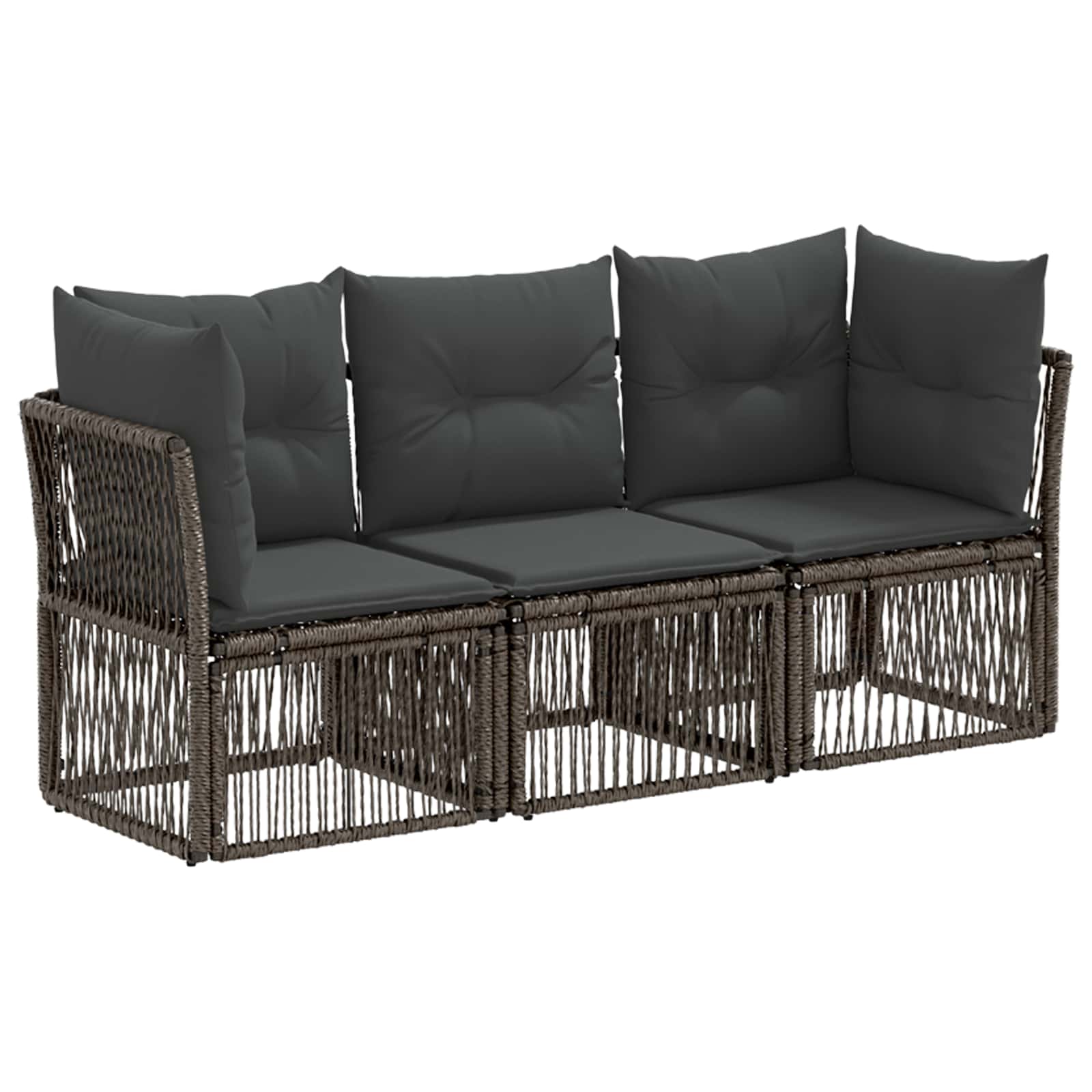 vidaXL Tuinbankenset 4 pcs Zwart poly rattan