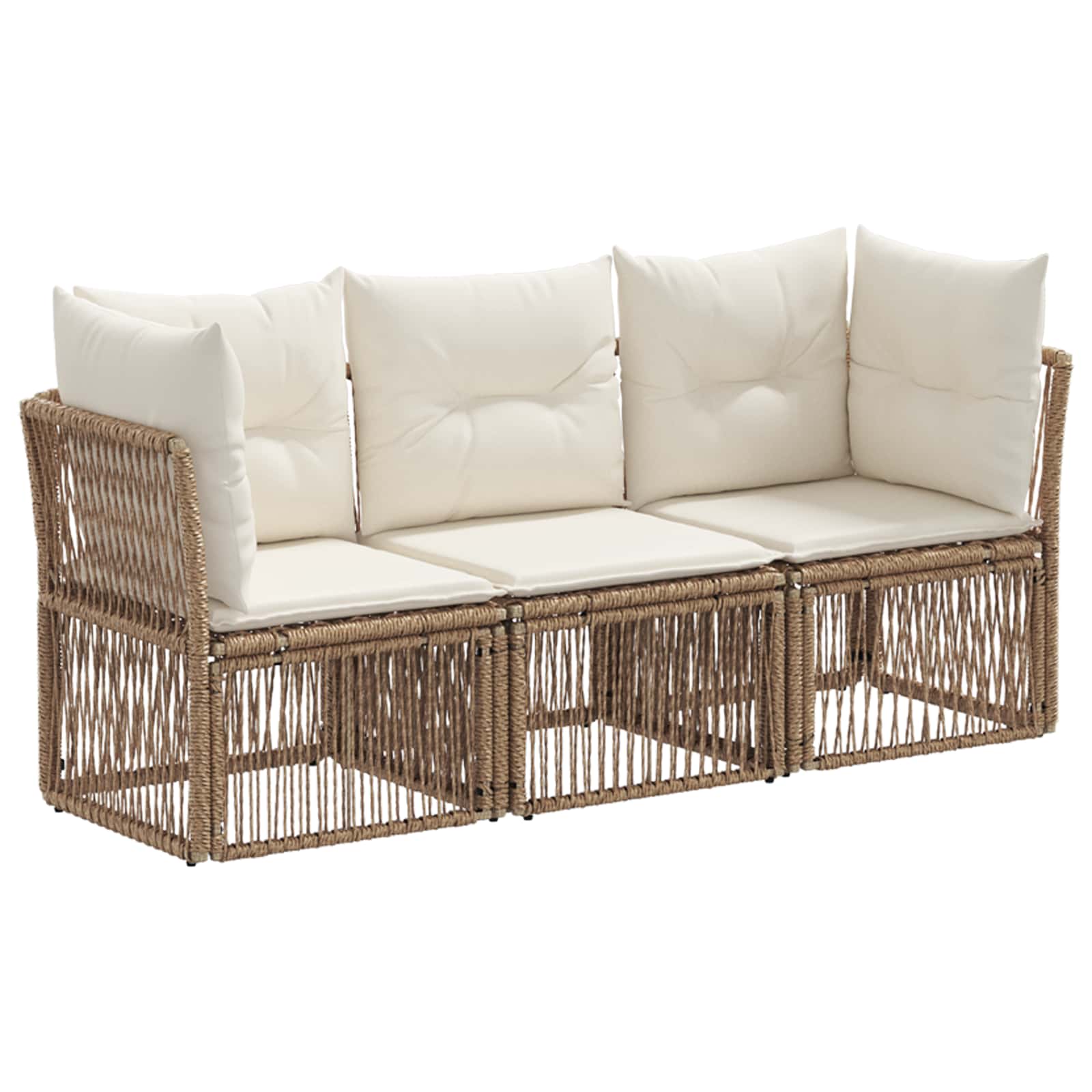vidaXL Tuinbankenset 4 pcs Zwart poly rattan
